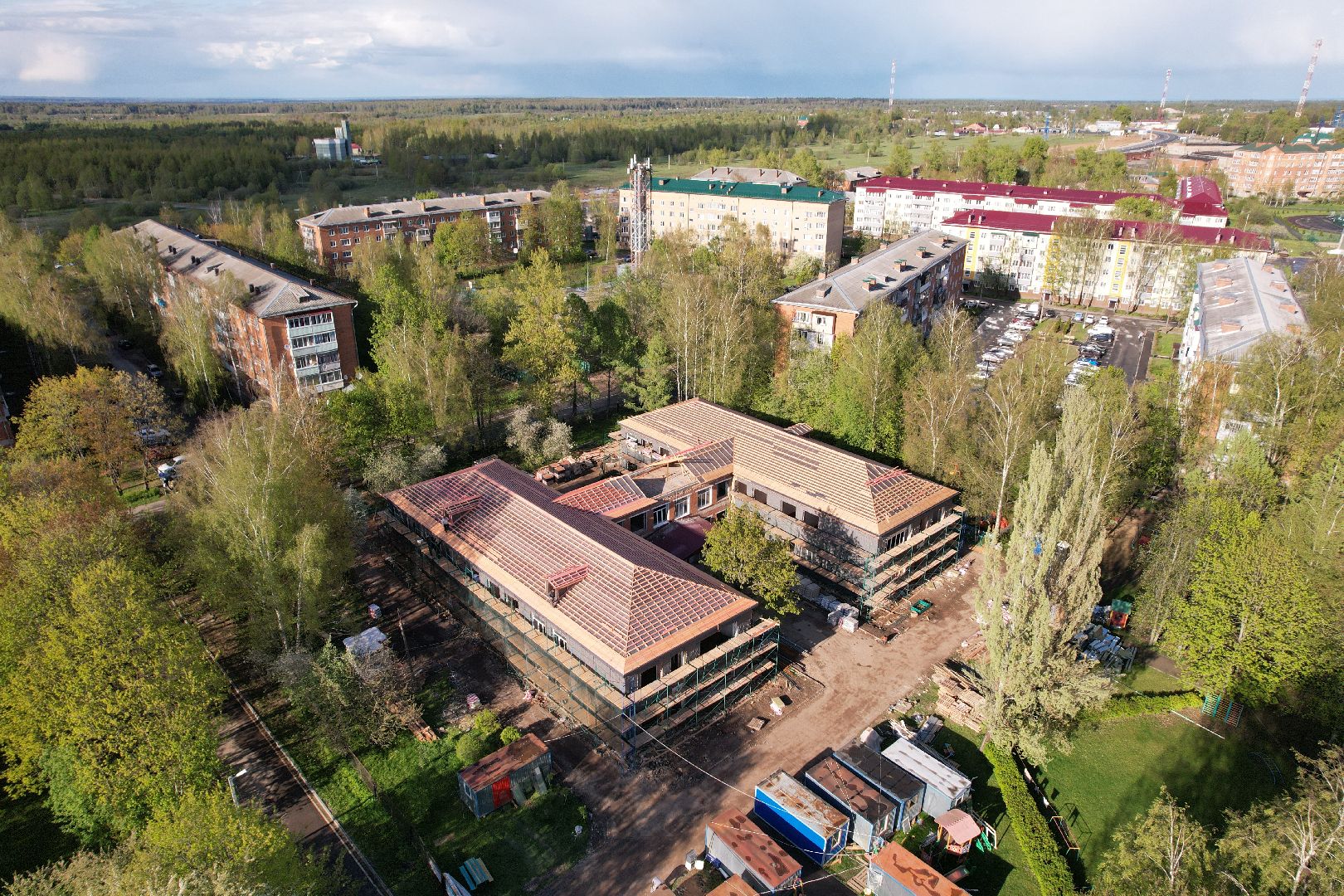 видео с коптера, детский сад Малыш, ремонт сада в шаховской ,