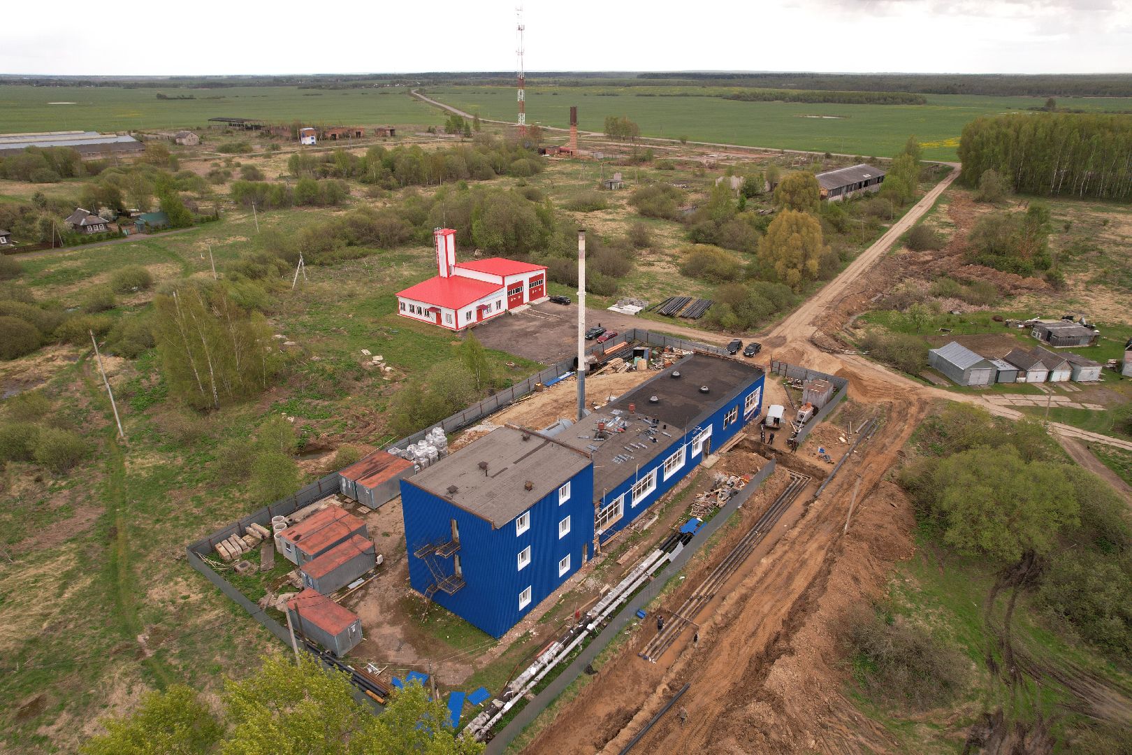 видео с коптера, котельная в шаховской,