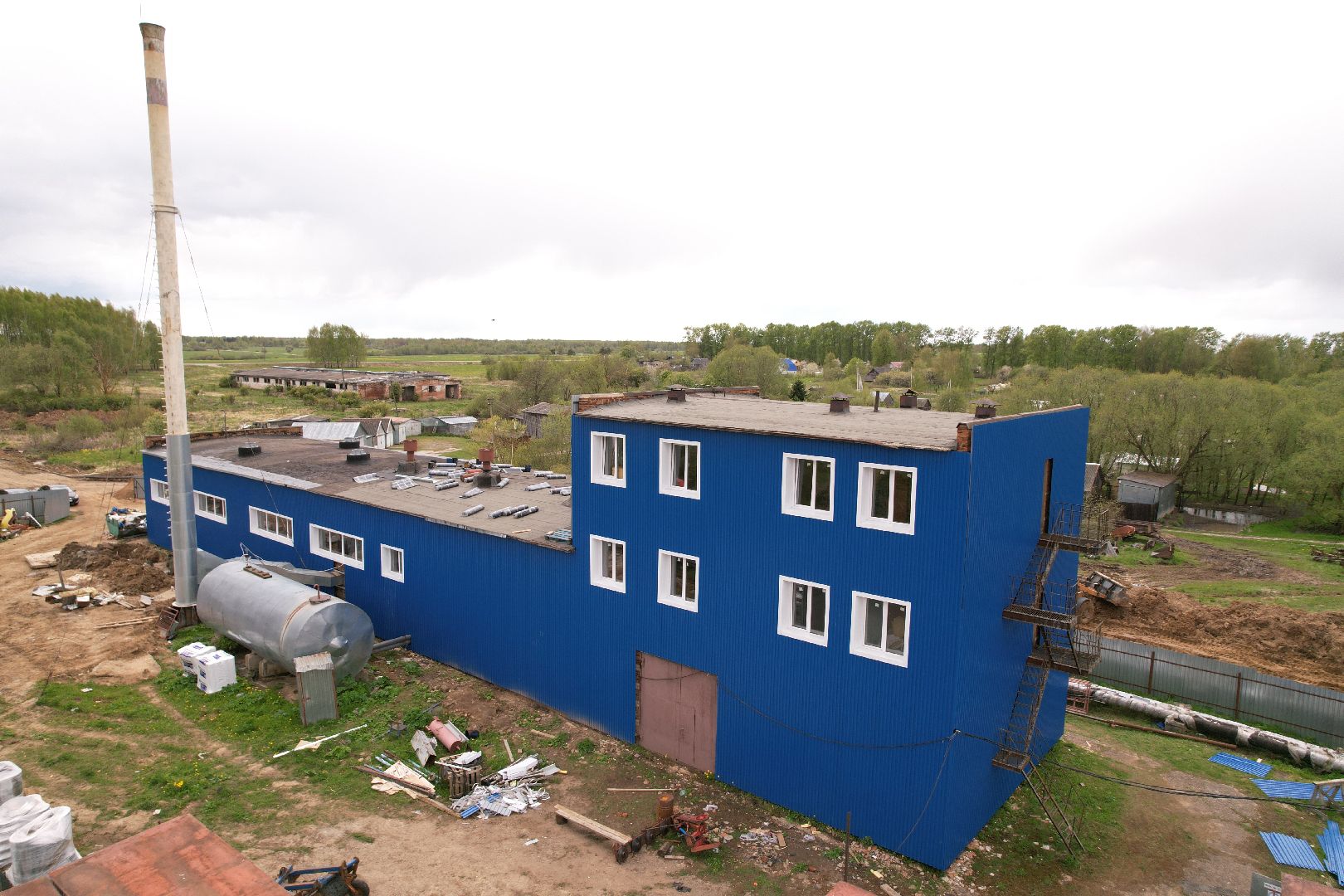 видео с коптера, котельная в шаховской,