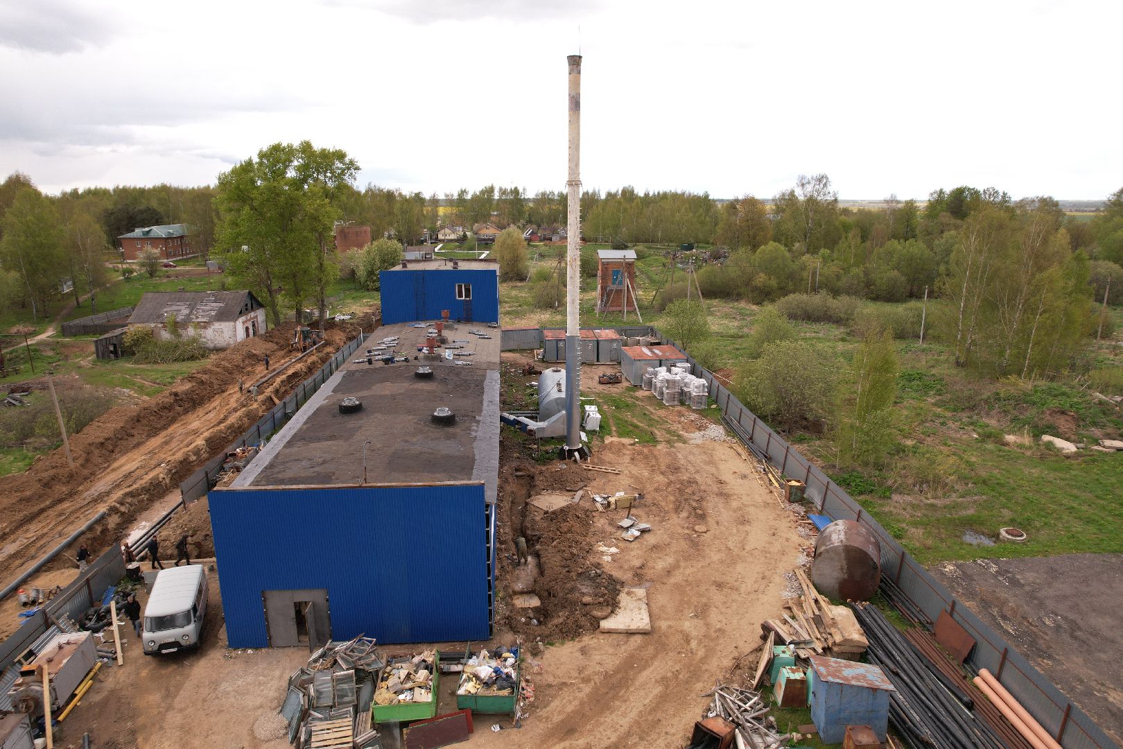 видео с коптера, котельная в шаховской,