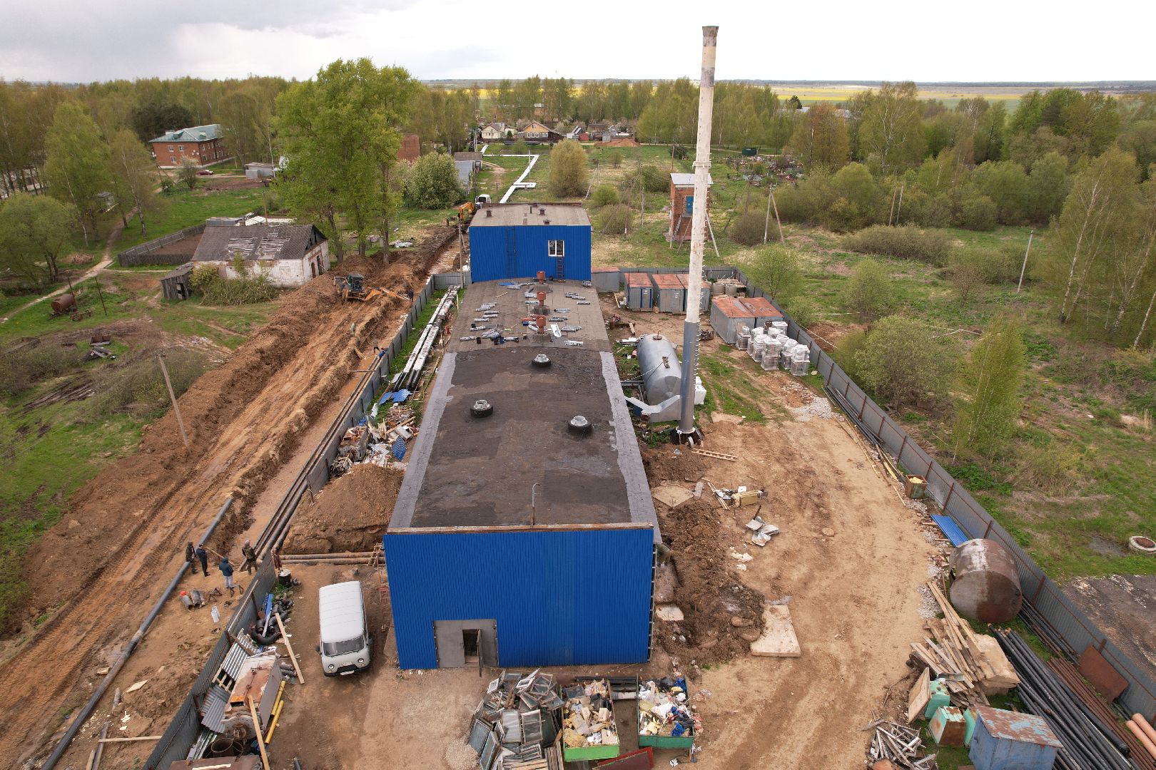 видео с коптера, котельная в шаховской,