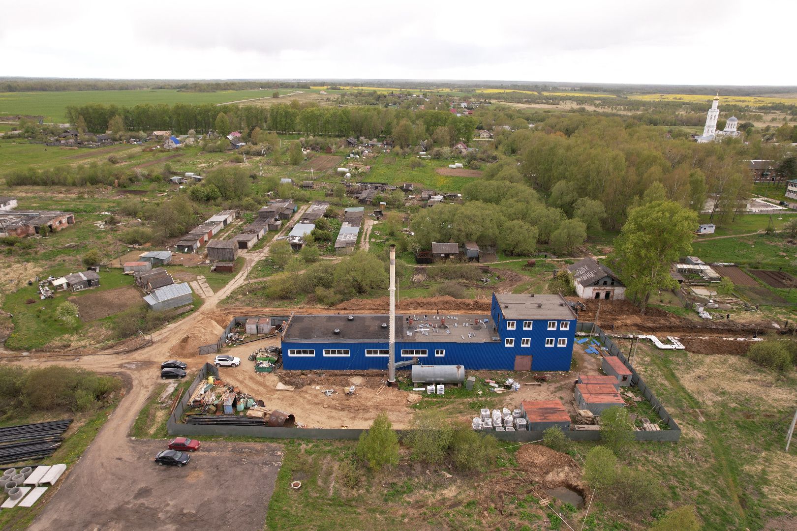 видео с коптера, котельная в шаховской,