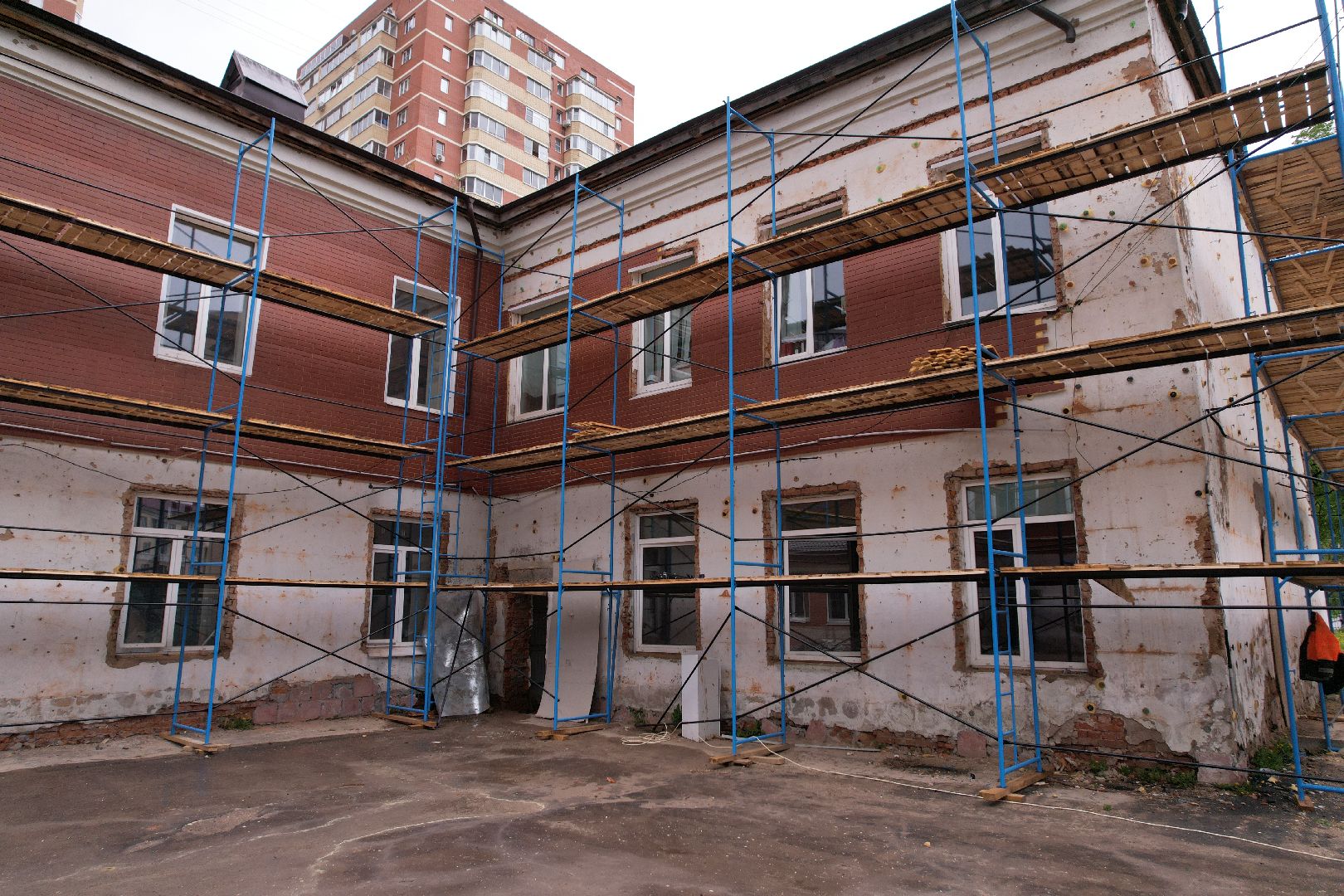 видео с коптера, ремонт лицея 10, лицей 10 в клину,