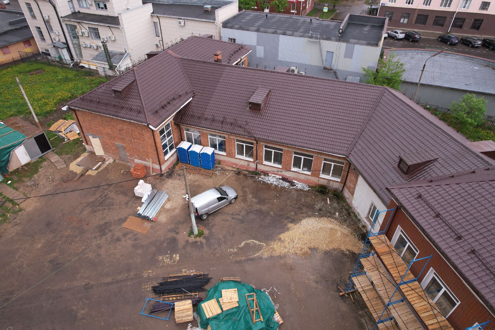 видео с коптера, ремонт лицея 10, лицей 10 в клину,