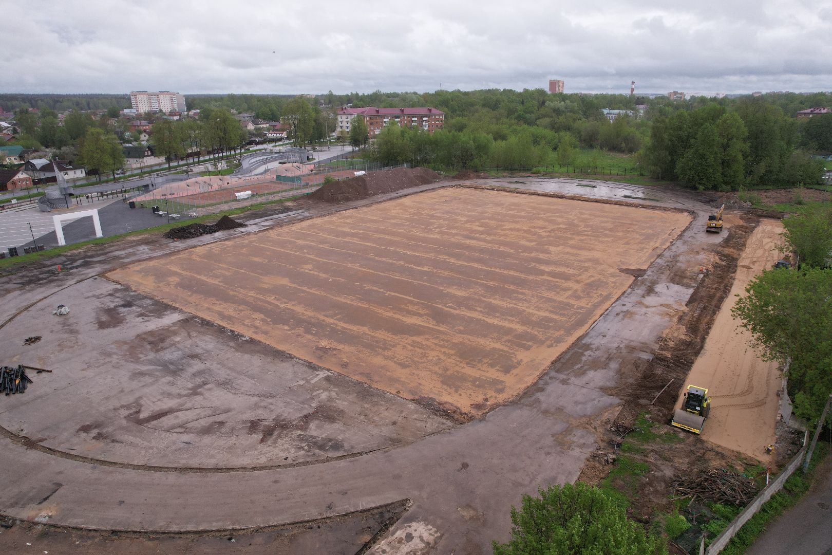 видео с коптера, стадион строитель, ремонт стадиона в клину,