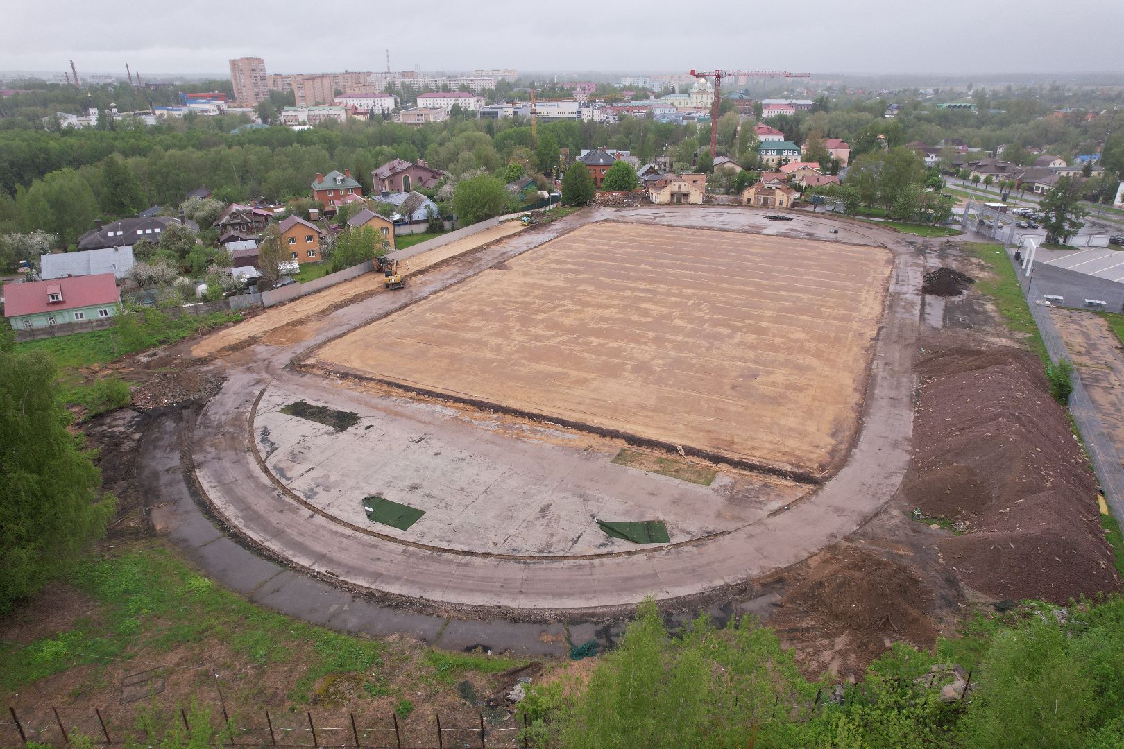 видео с коптера, стадион строитель, ремонт стадиона в клину,