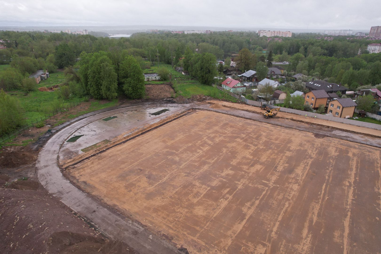 видео с коптера, стадион строитель, ремонт стадиона в клину,