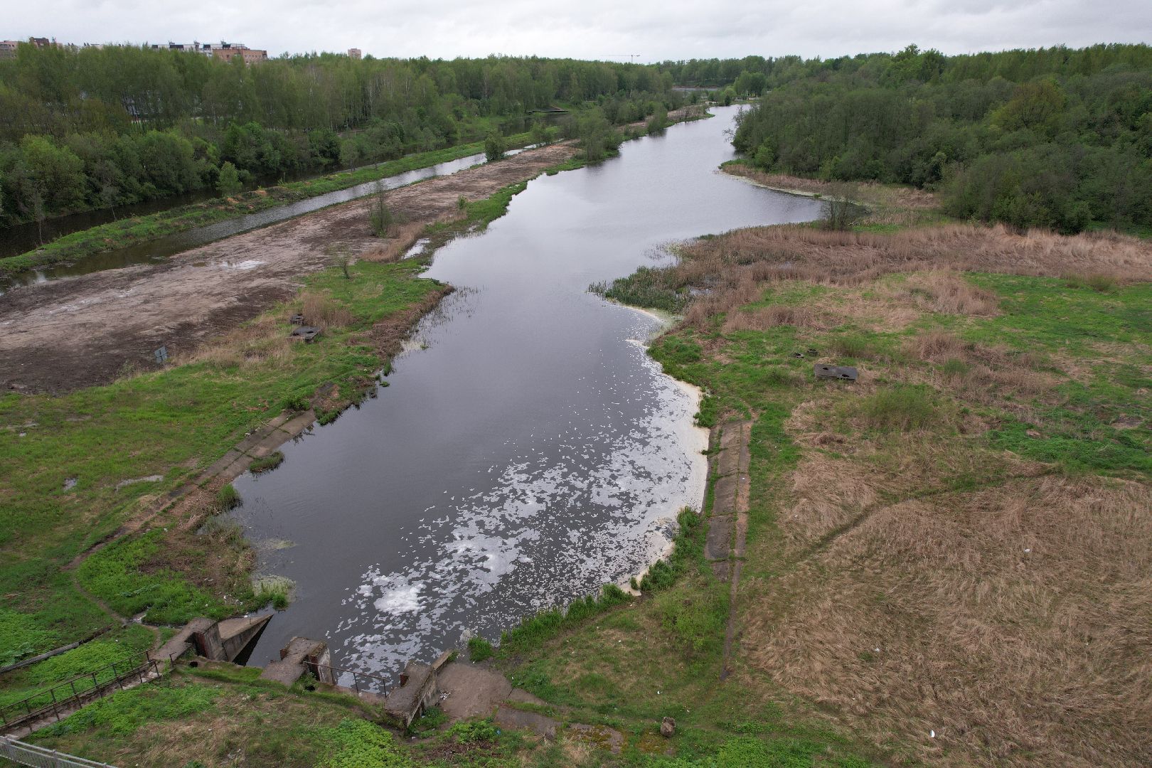 видео с коптера, очистка реки Сестра, экология подмосковья,