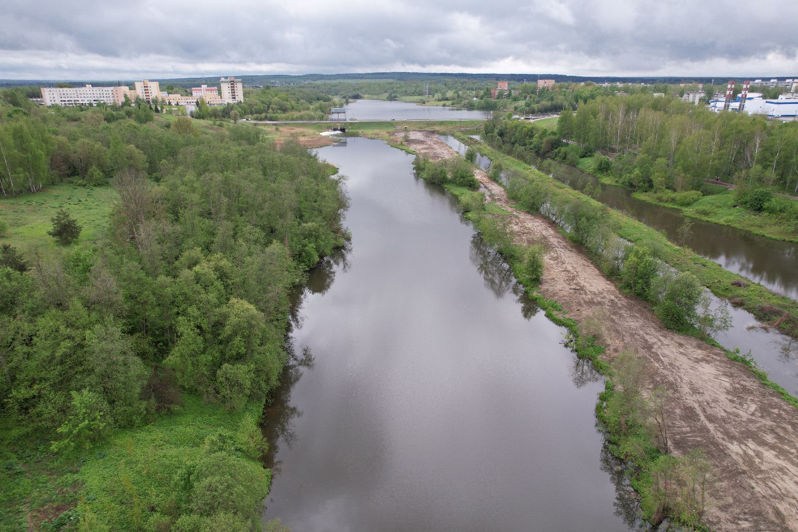 видео с коптера, очистка реки Сестра, экология подмосковья,