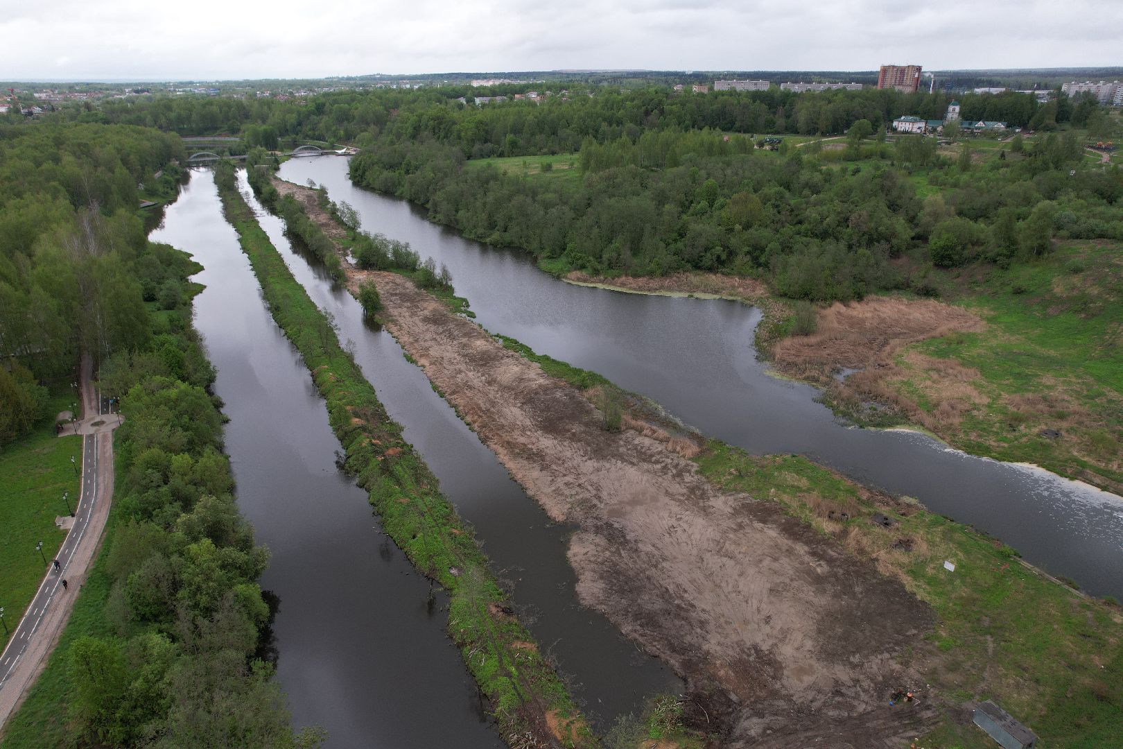 видео с коптера, очистка реки Сестра, экология подмосковья,