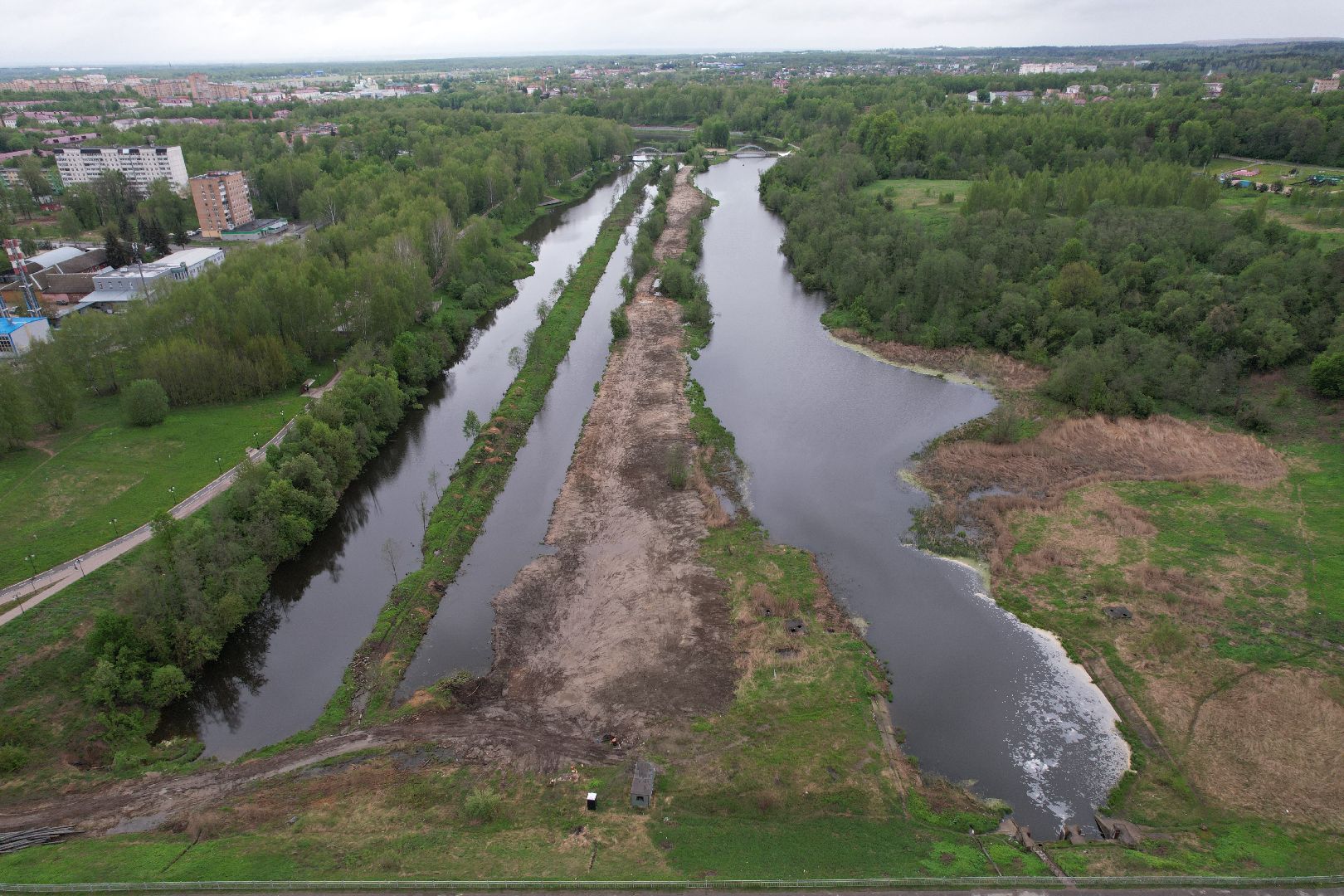 видео с коптера, очистка реки Сестра, экология подмосковья,