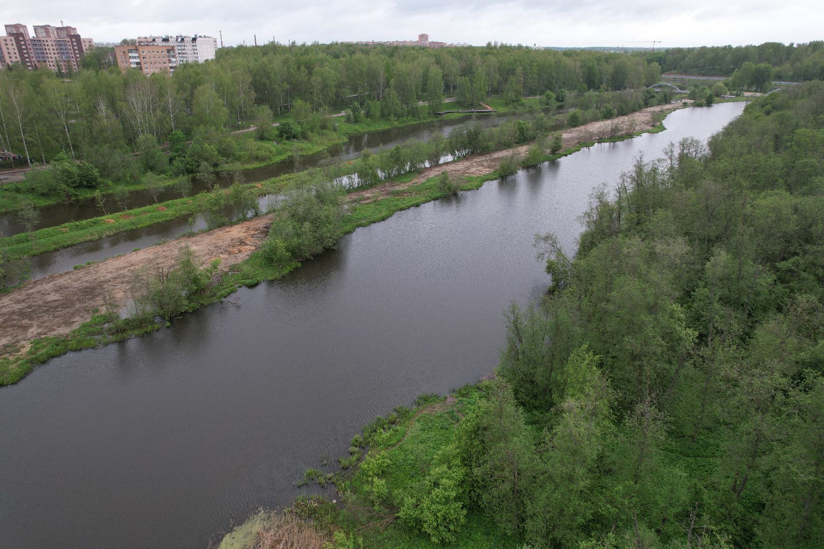 видео с коптера, очистка реки Сестра, экология подмосковья,