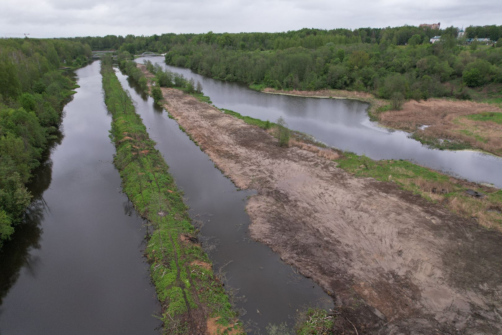 видео с коптера, очистка реки Сестра, экология подмосковья,