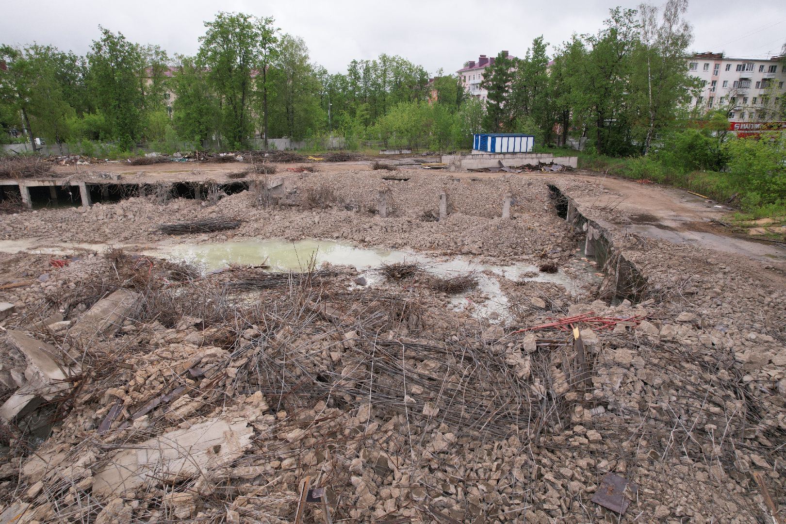 видео с коптера, снос трц в клину, благоустройство в клину,