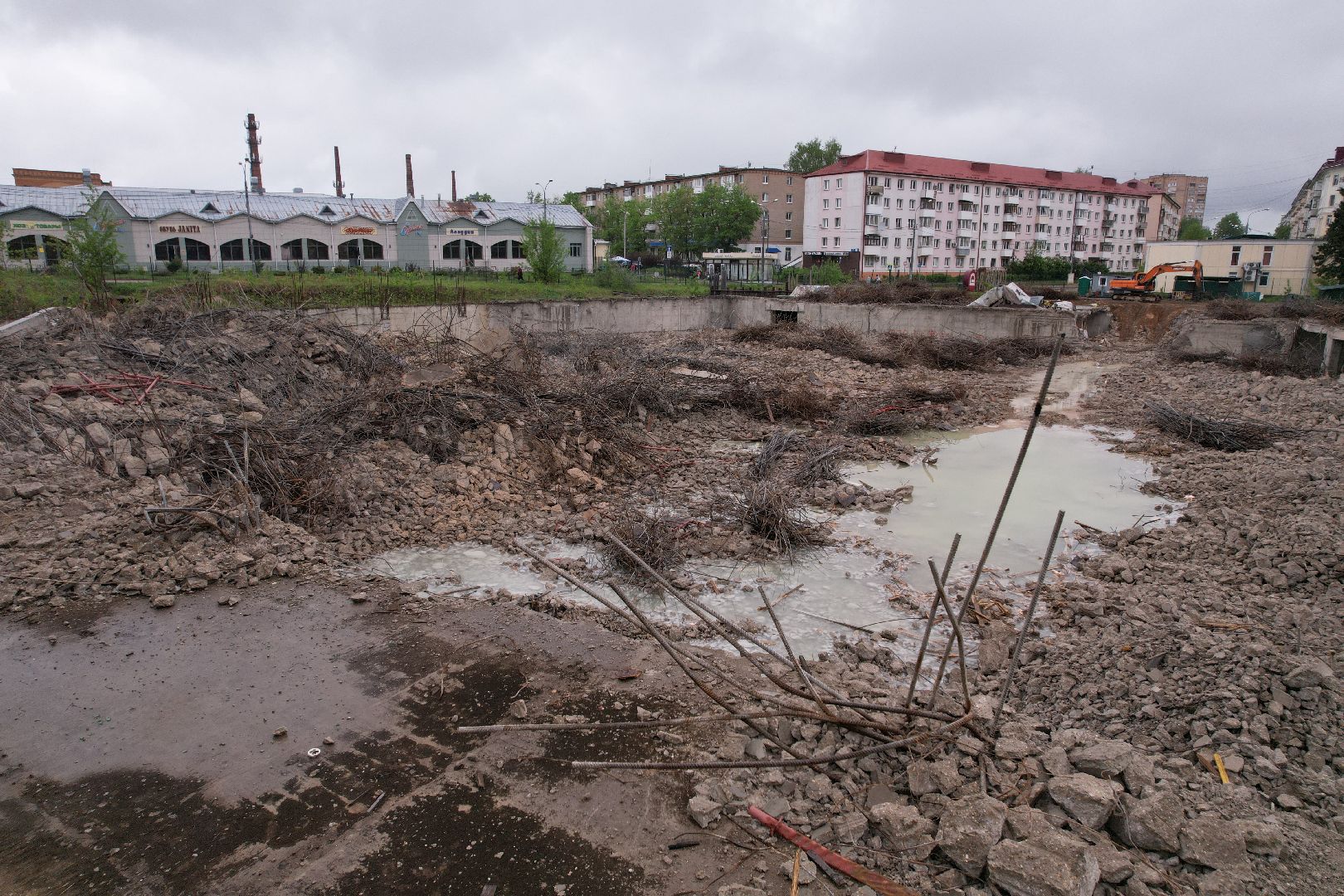 видео с коптера, снос трц в клину, благоустройство в клину,