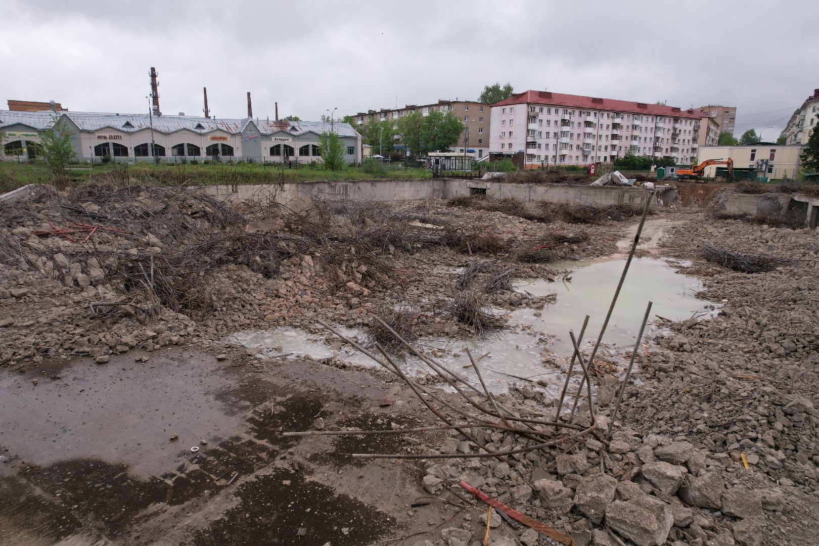 видео с коптера, снос трц в клину, благоустройство в клину,