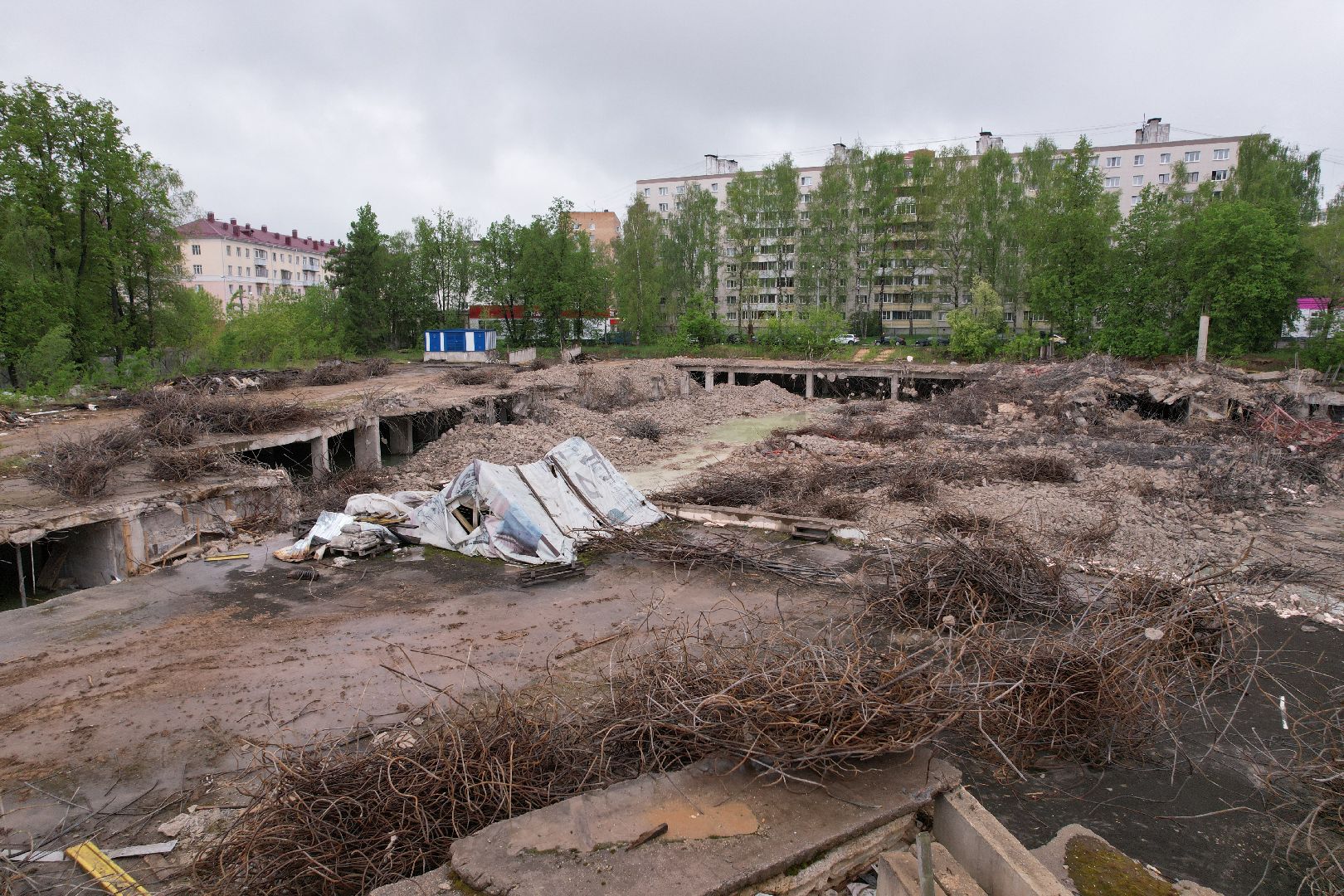 видео с коптера, снос трц в клину, благоустройство в клину,