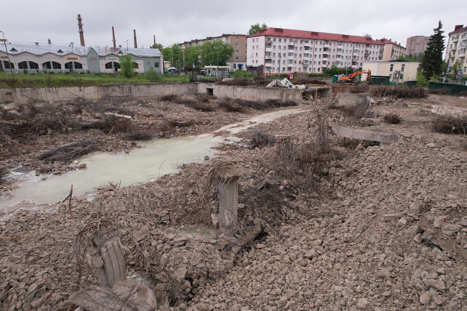 видео с коптера, снос трц в клину, благоустройство в клину,