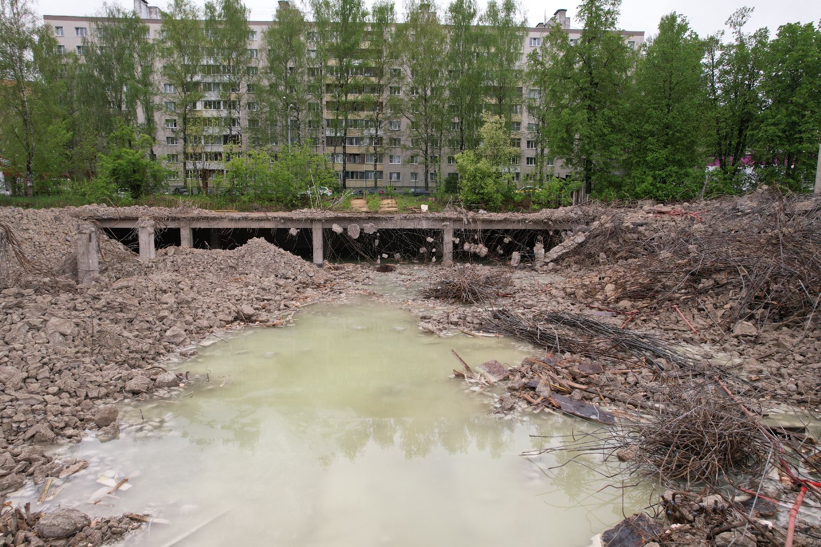 видео с коптера, снос трц в клину, благоустройство в клину,