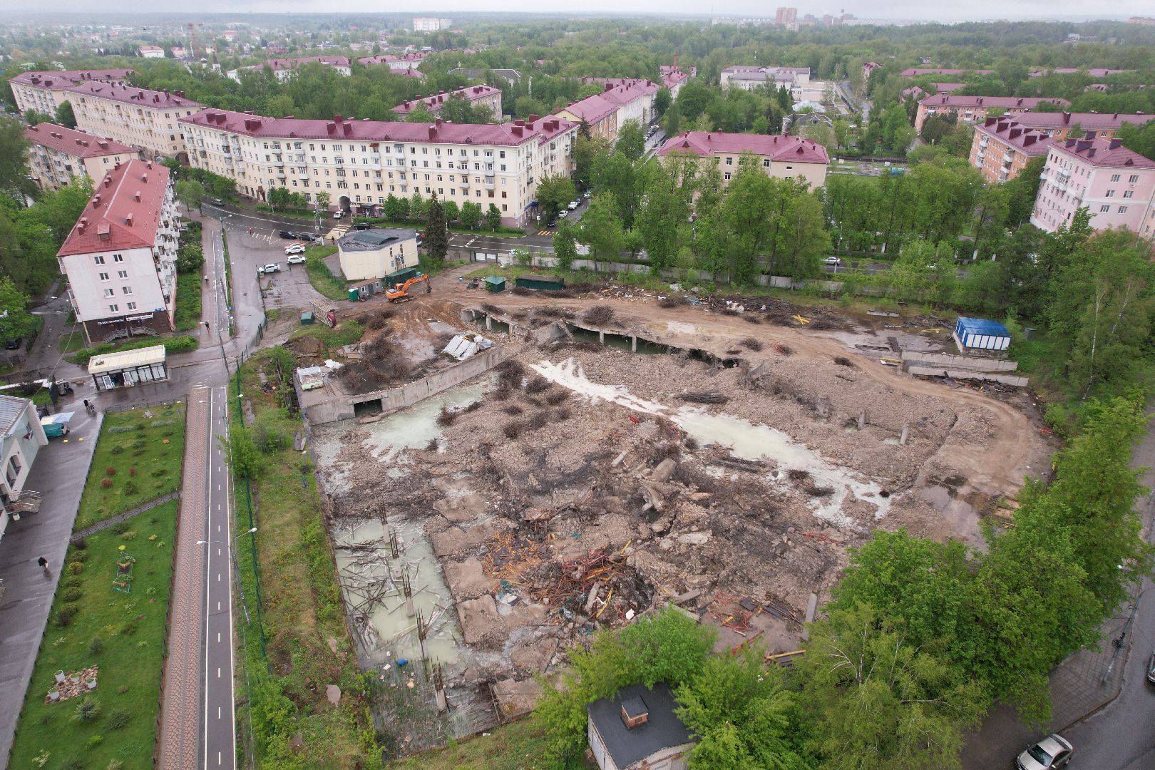 видео с коптера, снос трц в клину, благоустройство в клину,