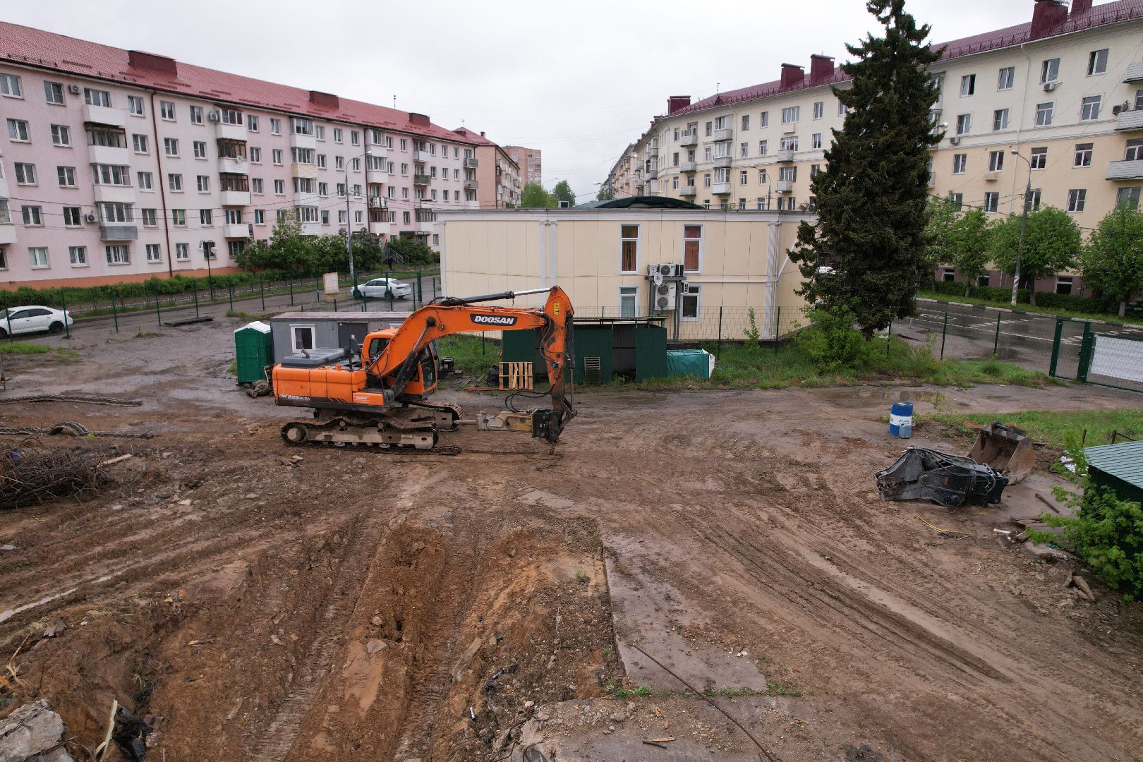 видео с коптера, снос трц в клину, благоустройство в клину,