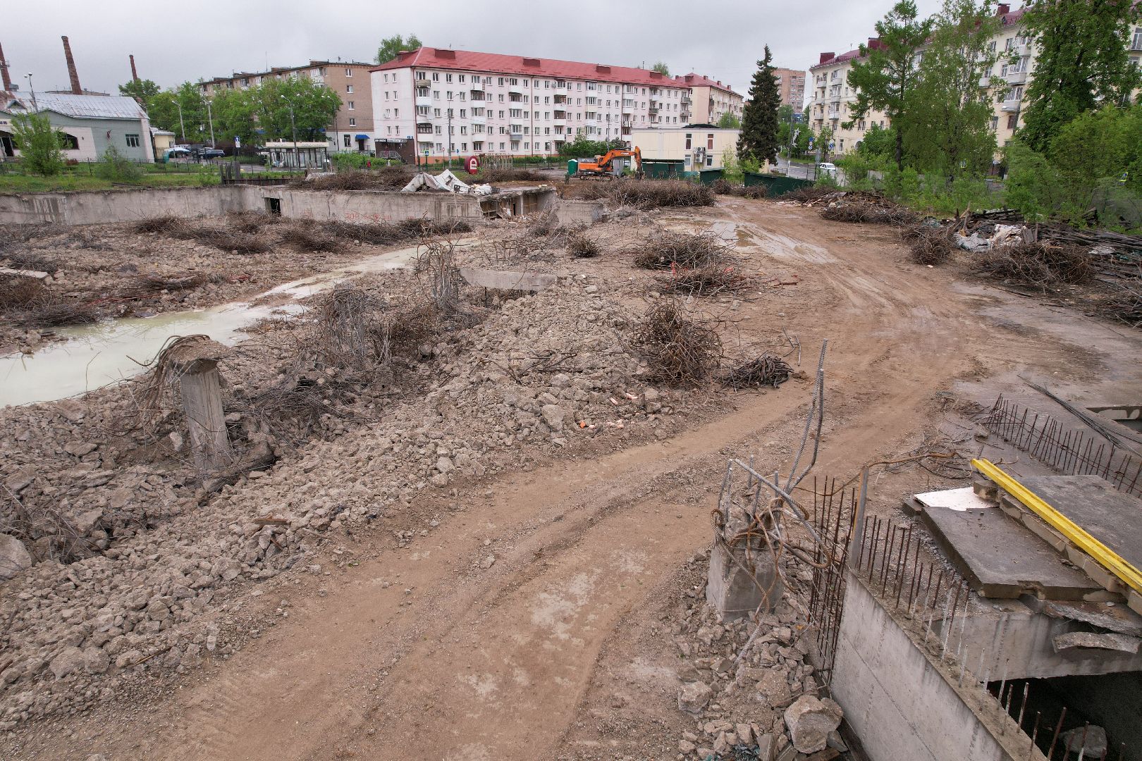 видео с коптера, снос трц в клину, благоустройство в клину,
