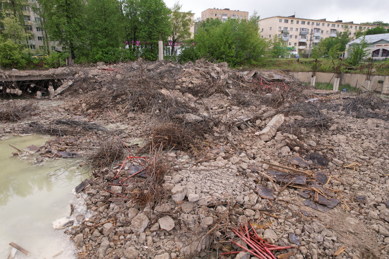видео с коптера, снос трц в клину, благоустройство в клину,