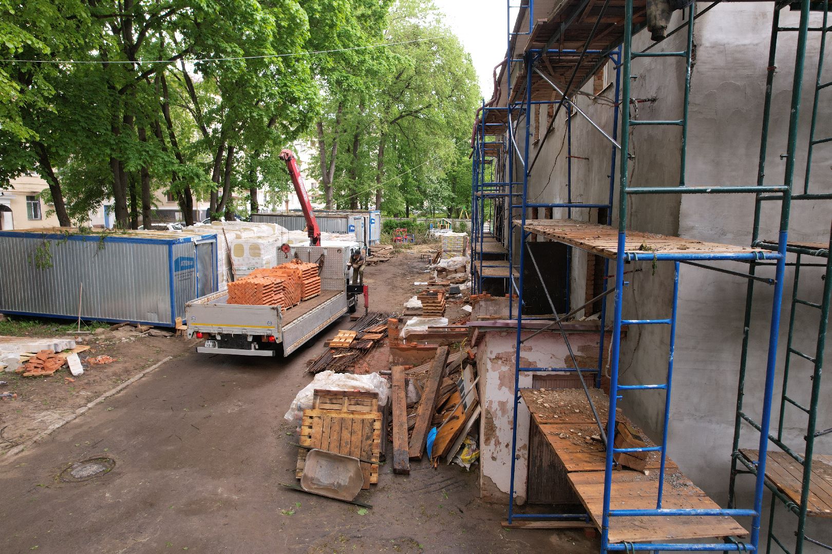 видео с коптера, ремонт детского сада клин,