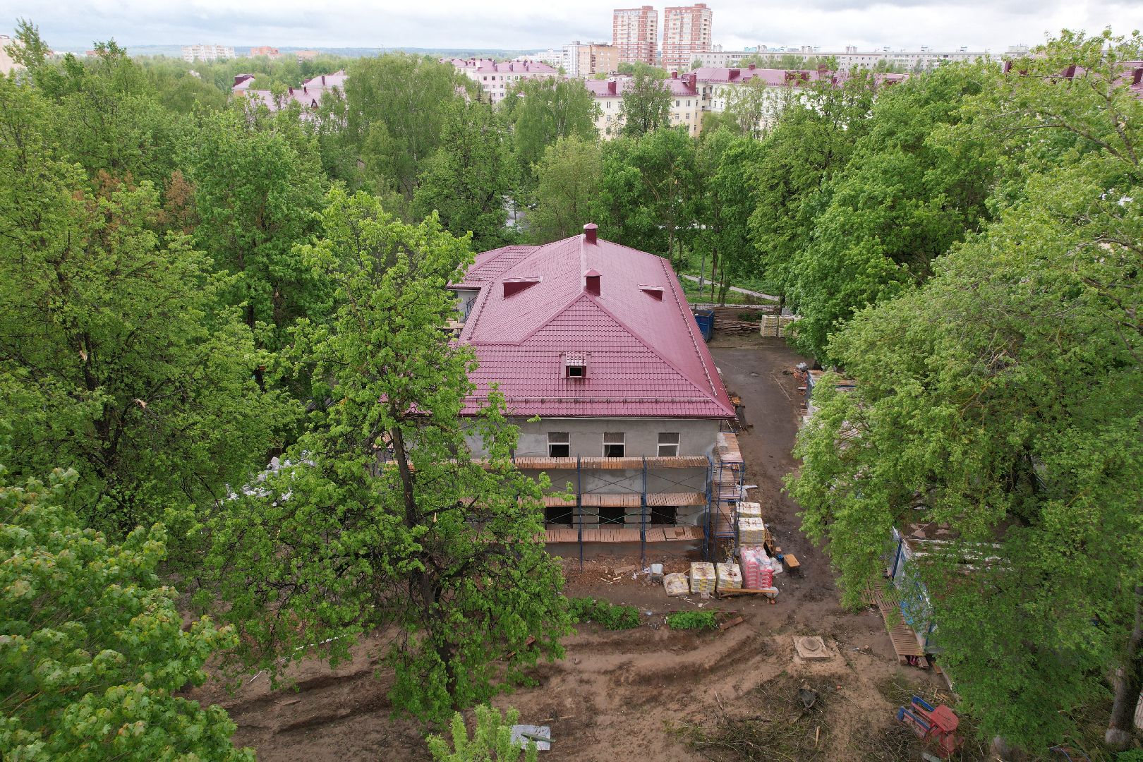 видео с коптера, ремонт детского сада клин,
