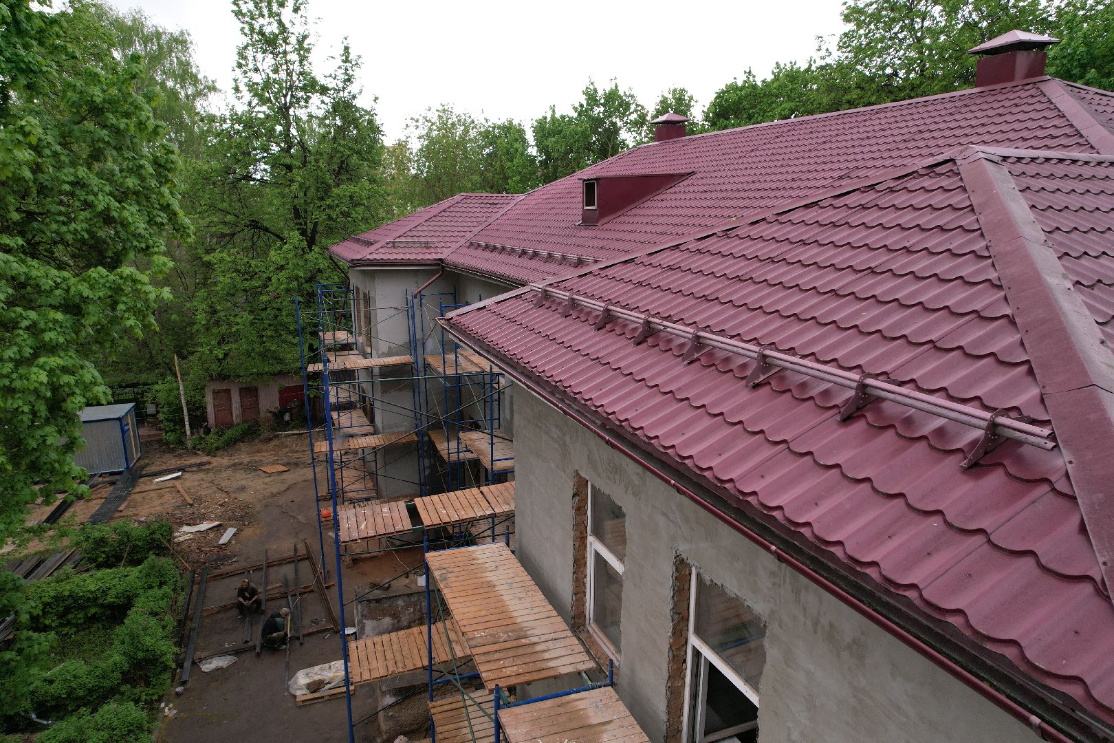 видео с коптера, ремонт детского сада клин,