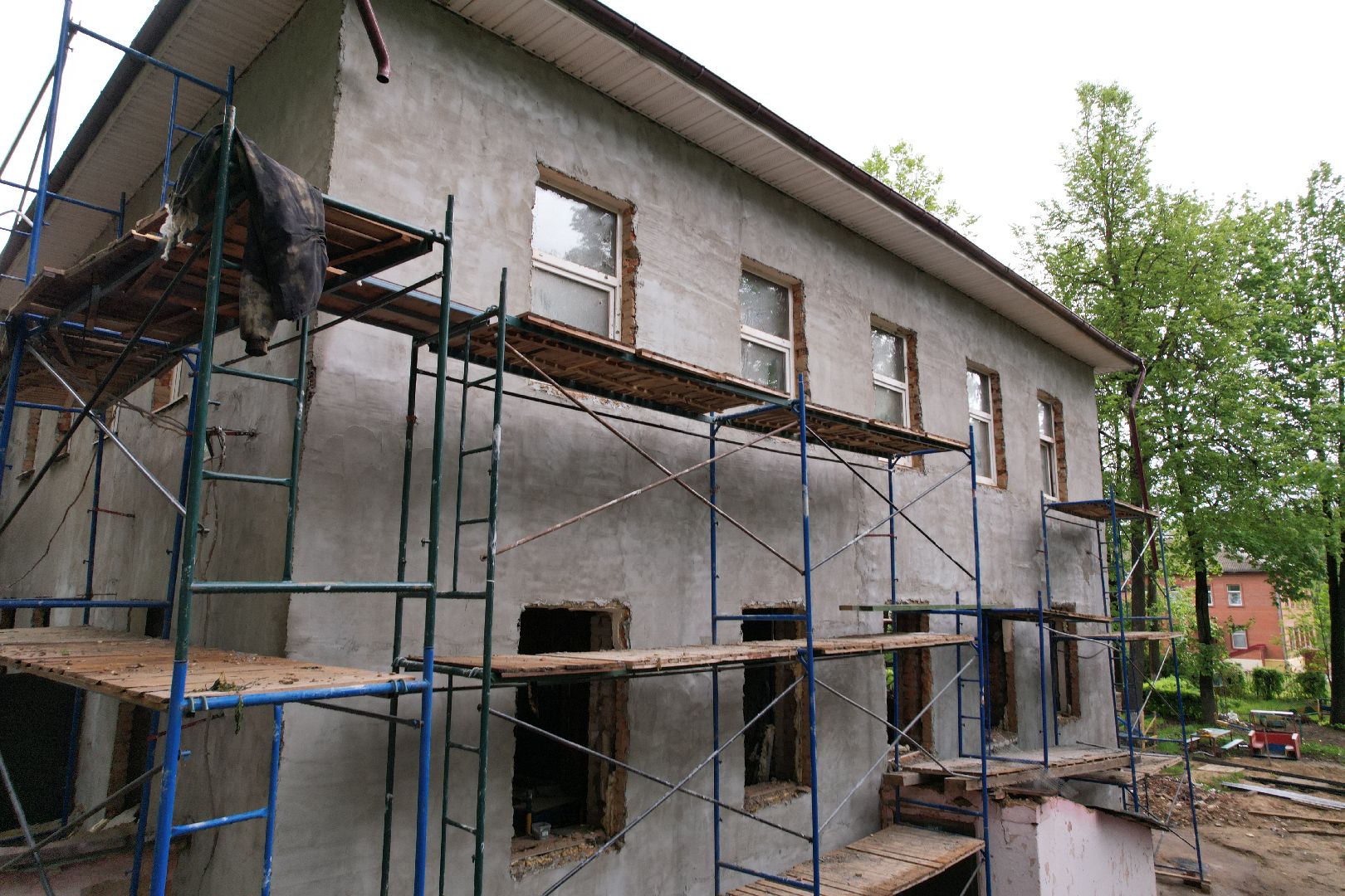 видео с коптера, ремонт детского сада клин,