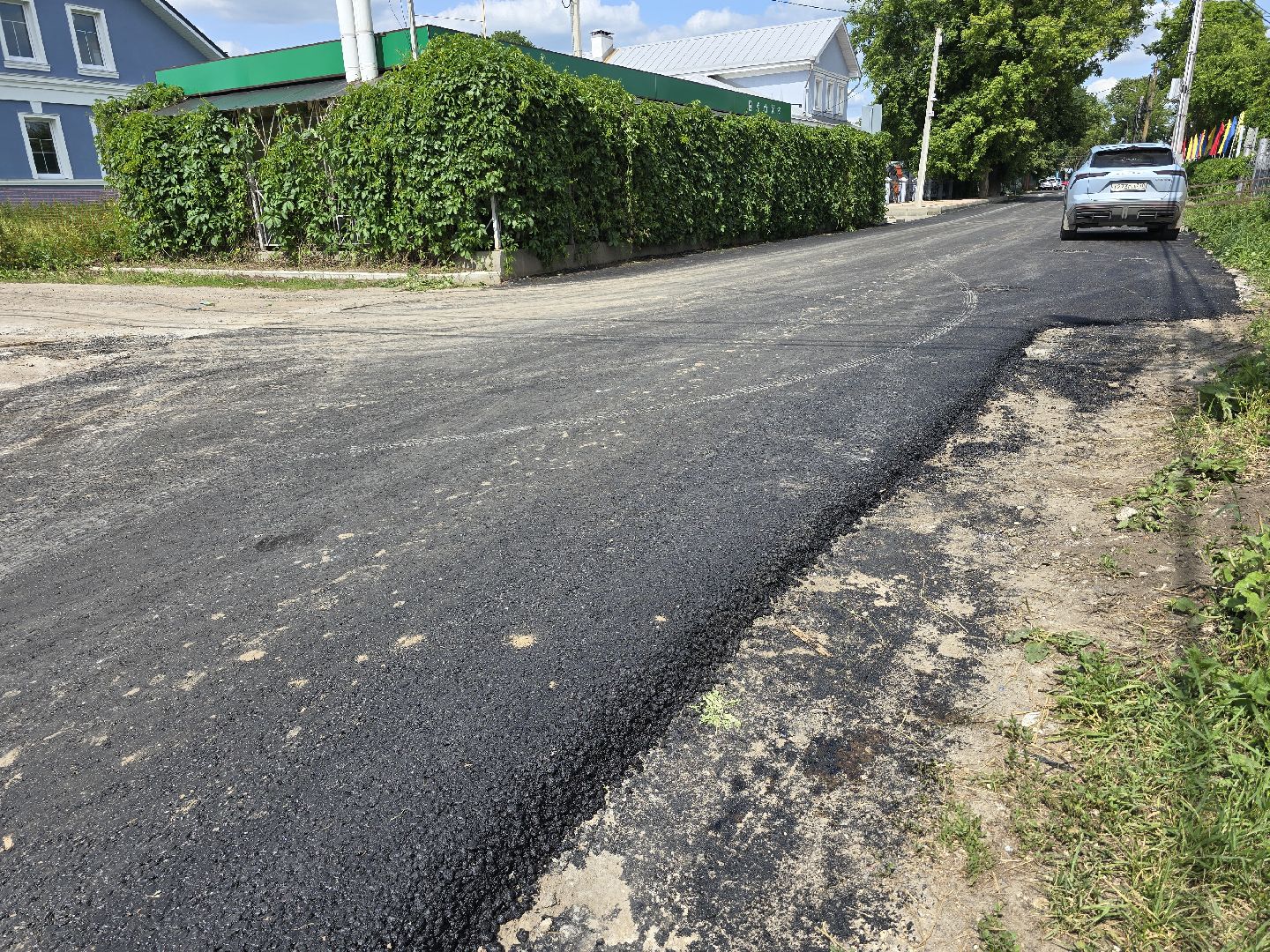 Коломна, дорожный ремонт, новый асфальт, пляж,