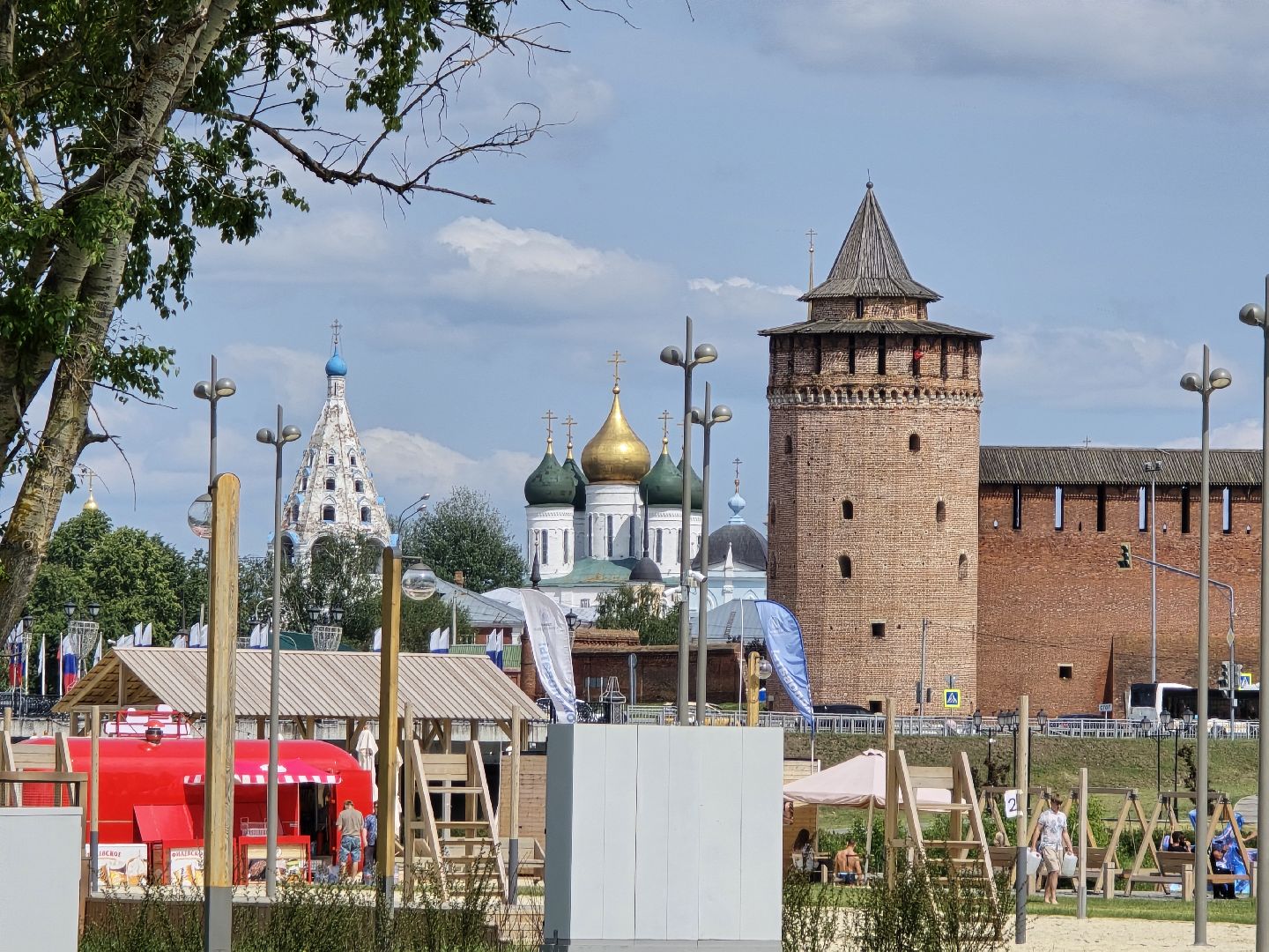 Коломна, дорожный ремонт, новый асфальт, пляж,