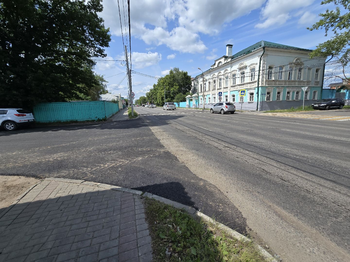 Коломна, дорожный ремонт, новый асфальт, пляж,