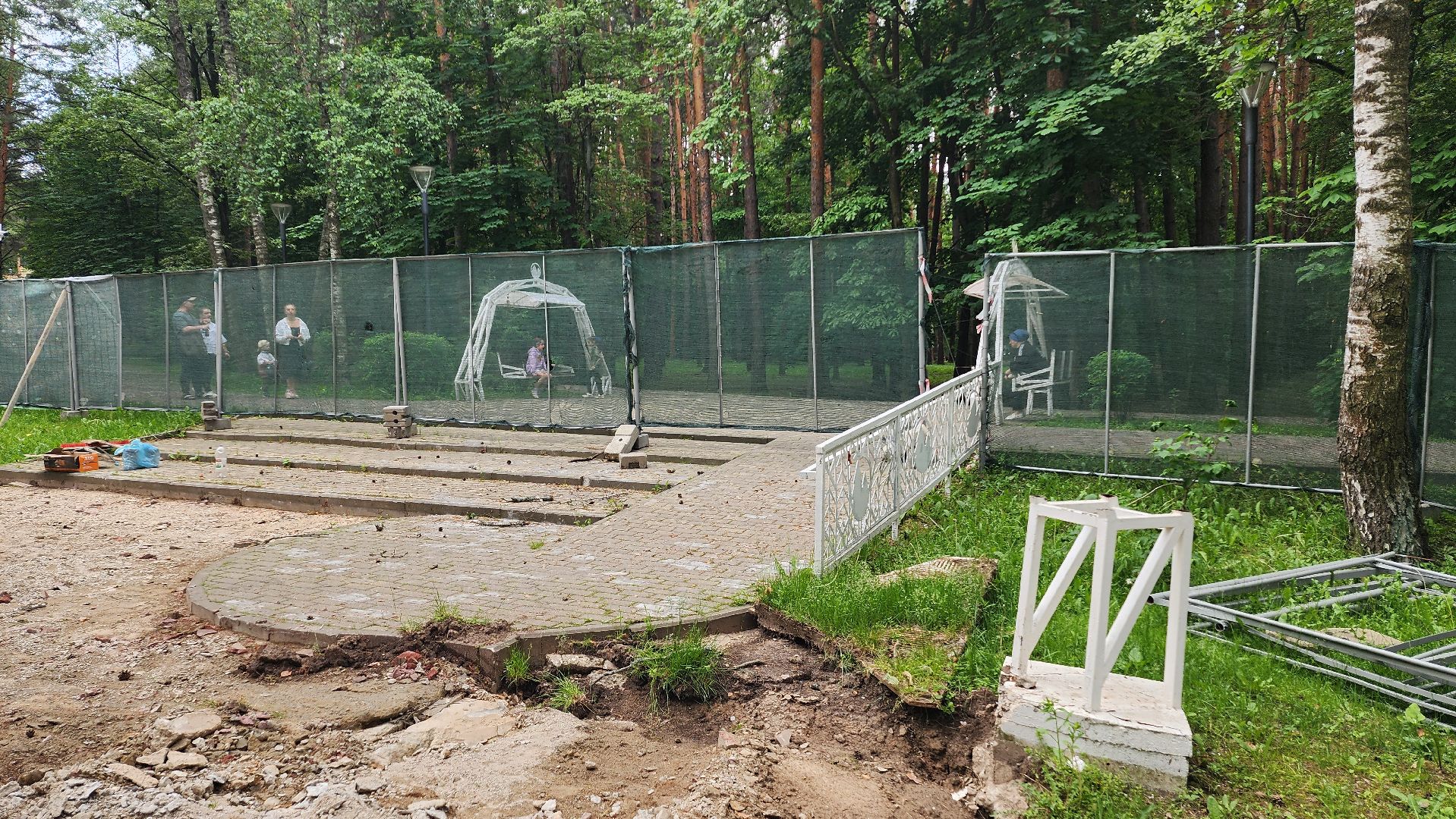 строительство, демонтаж, зона отдыха, место отыха, парк, парк елочки, домодедово,  благоустройство,