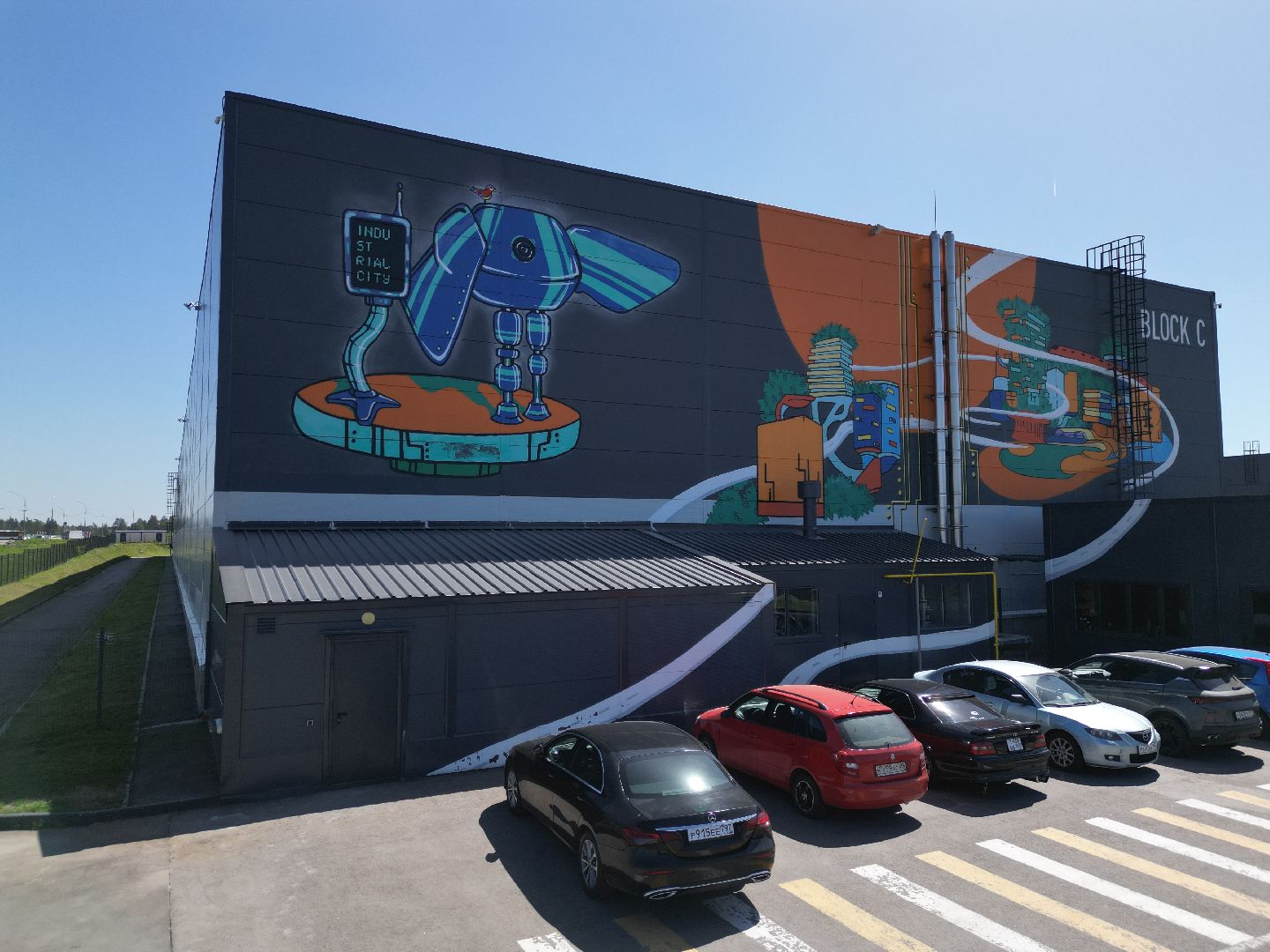 видео с коптера, промышленный коворкинг,  индустриальный парк