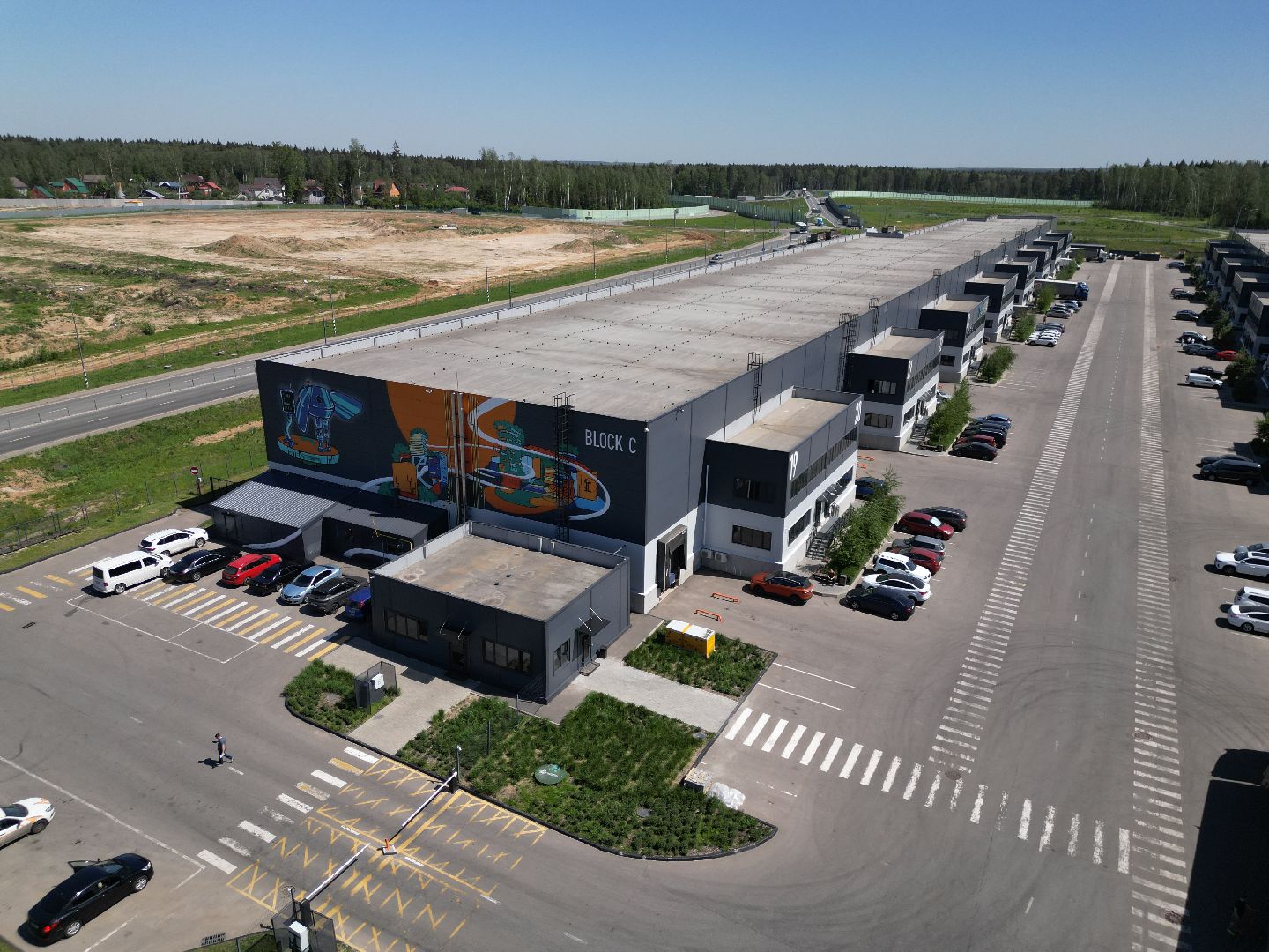 видео с коптера, промышленный коворкинг,  индустриальный парк