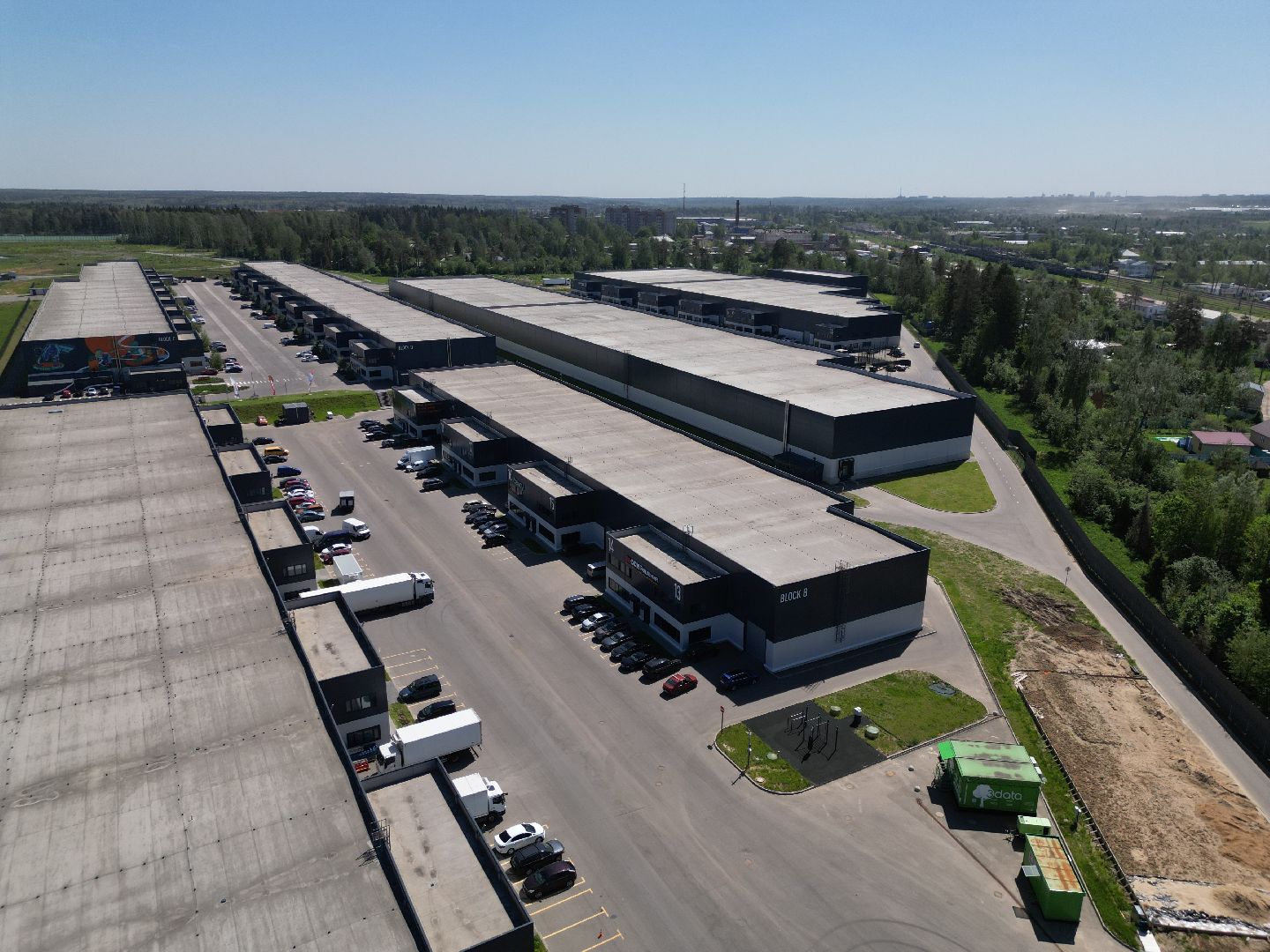 видео с коптера, промышленный коворкинг,  индустриальный парк