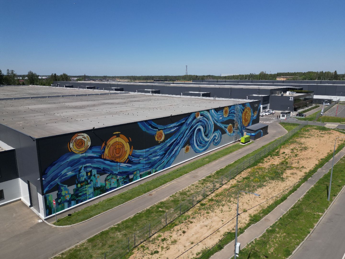 видео с коптера, промышленный коворкинг,  индустриальный парк