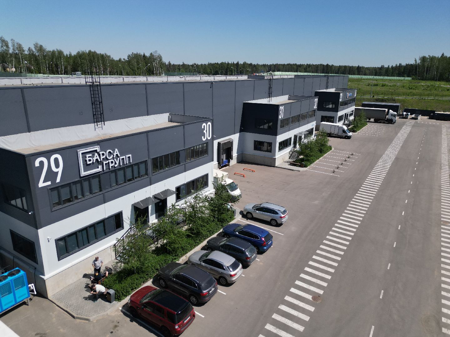 видео с коптера, промышленный коворкинг,  индустриальный парк