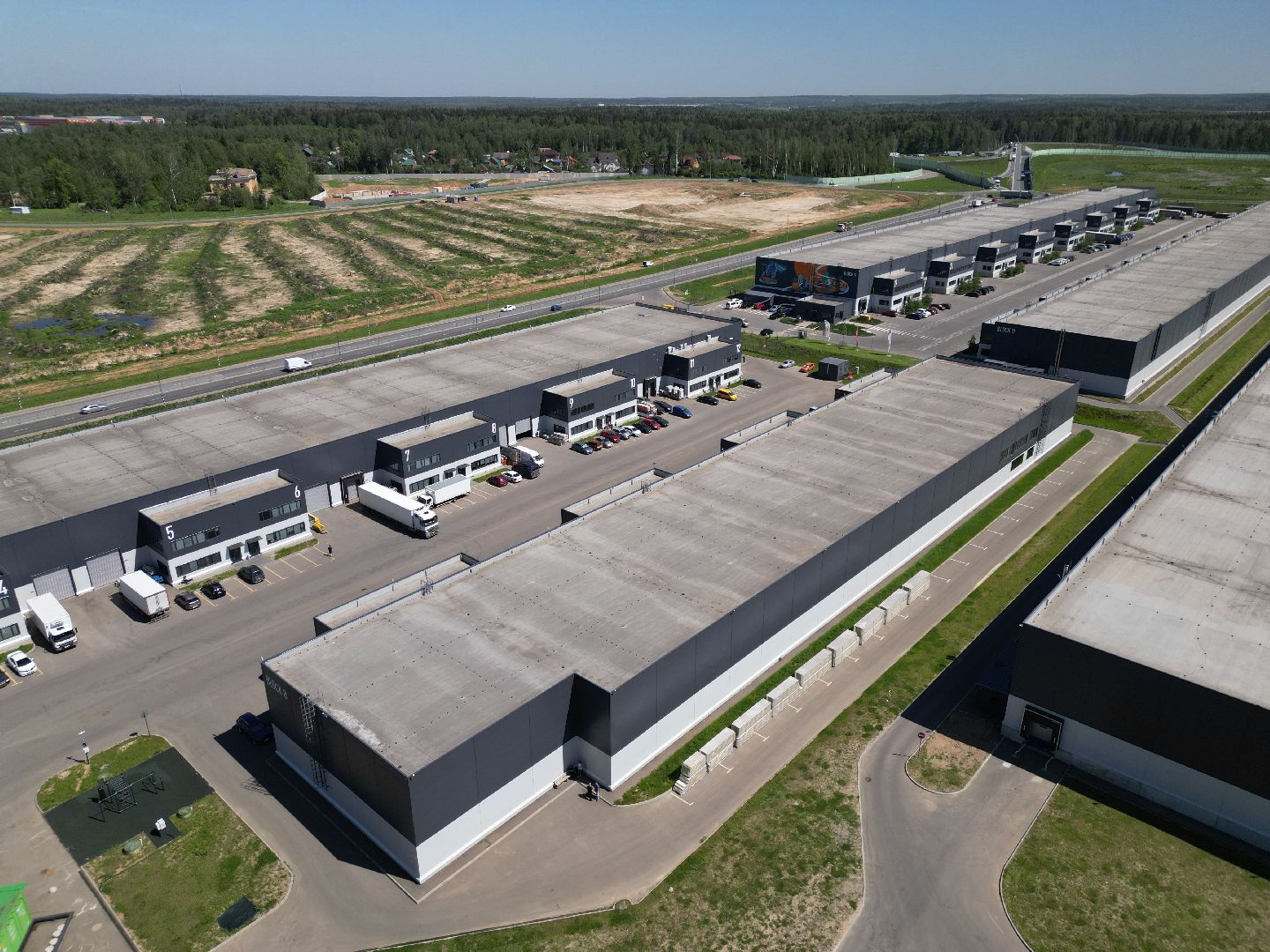 видео с коптера, промышленный коворкинг,  индустриальный парк