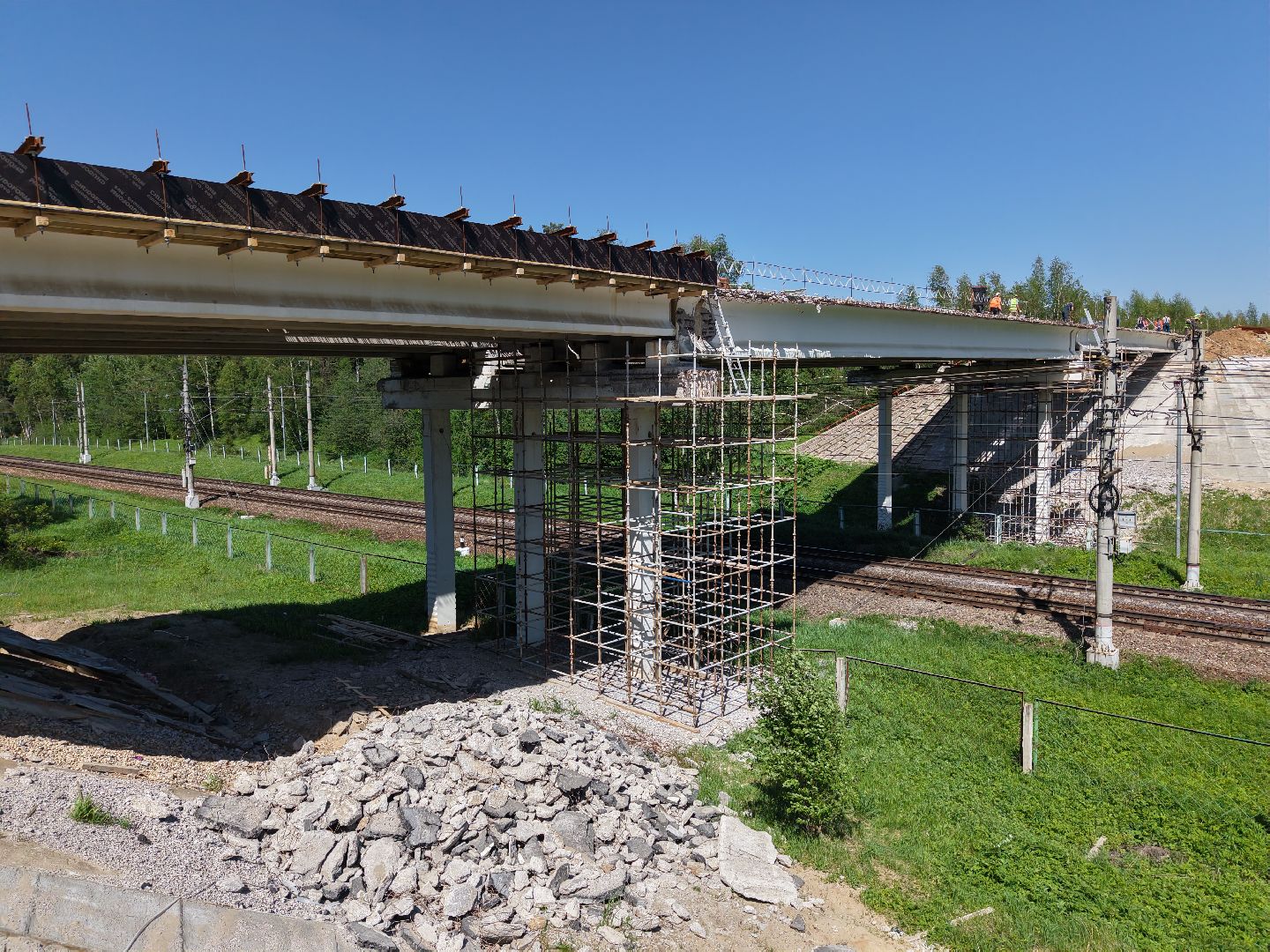 видео с коптера,  ремонт путепровода, обуховское шоссе,