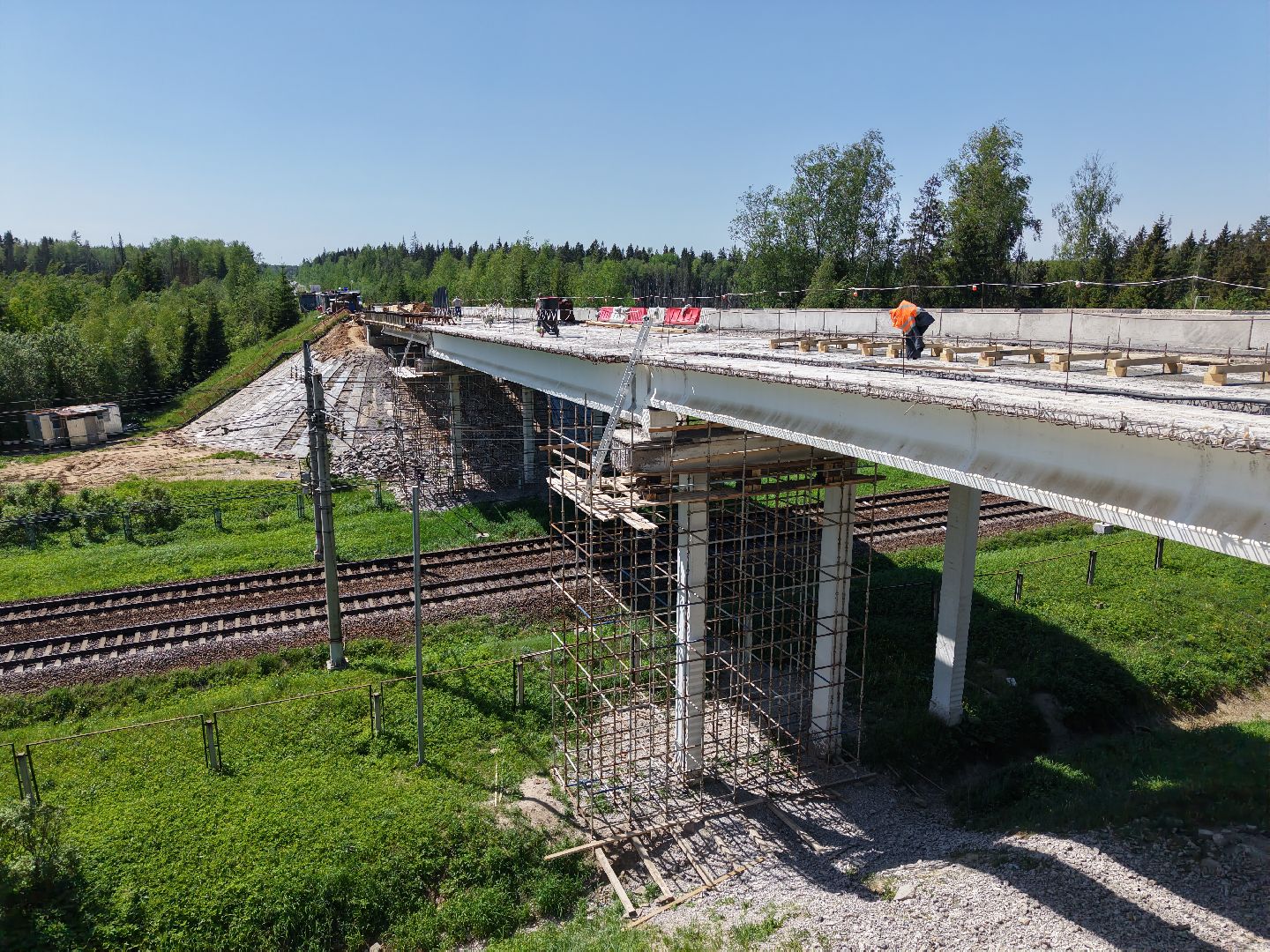 видео с коптера,  ремонт путепровода, обуховское шоссе,