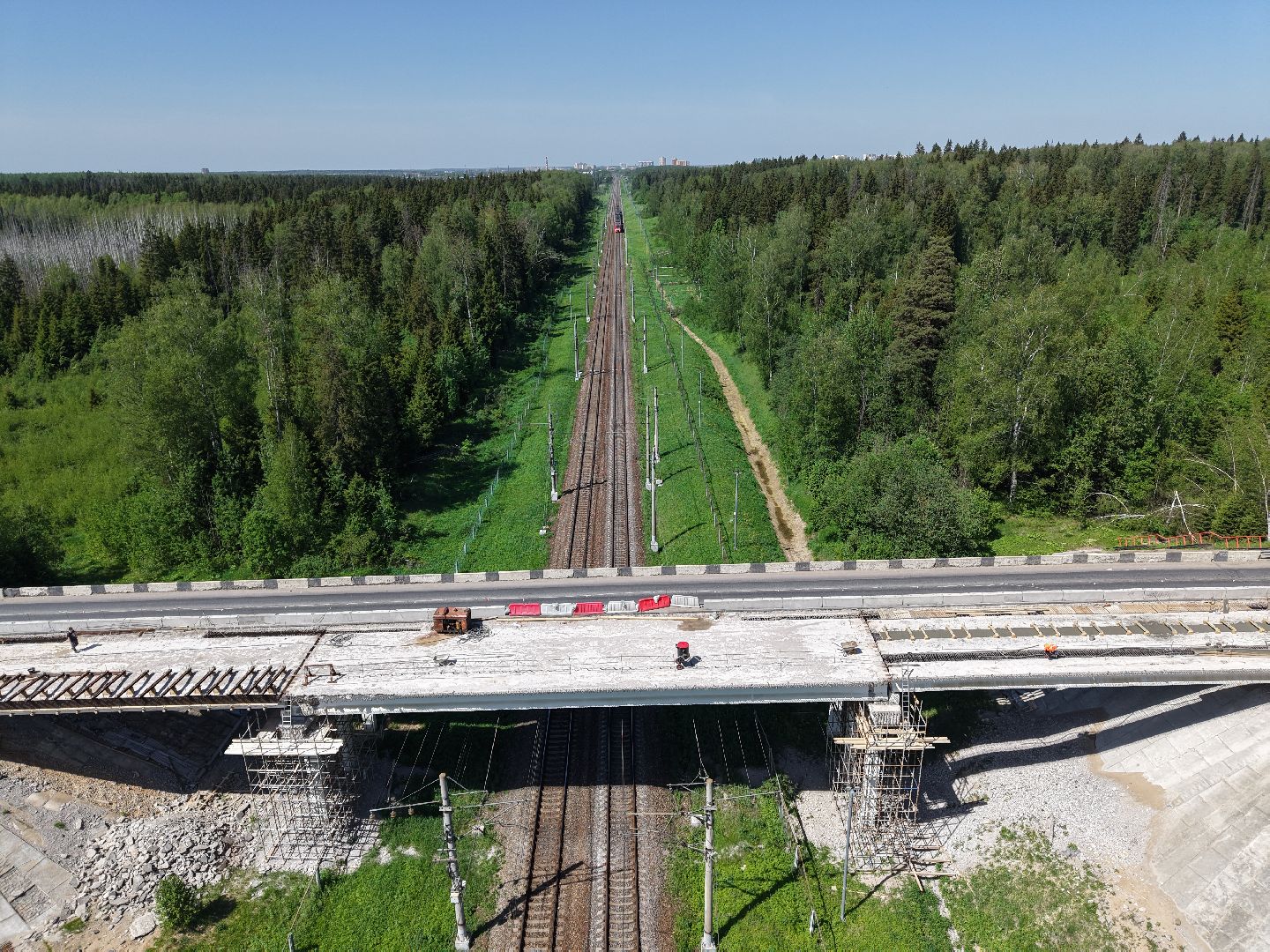 видео с коптера,  ремонт путепровода, обуховское шоссе,