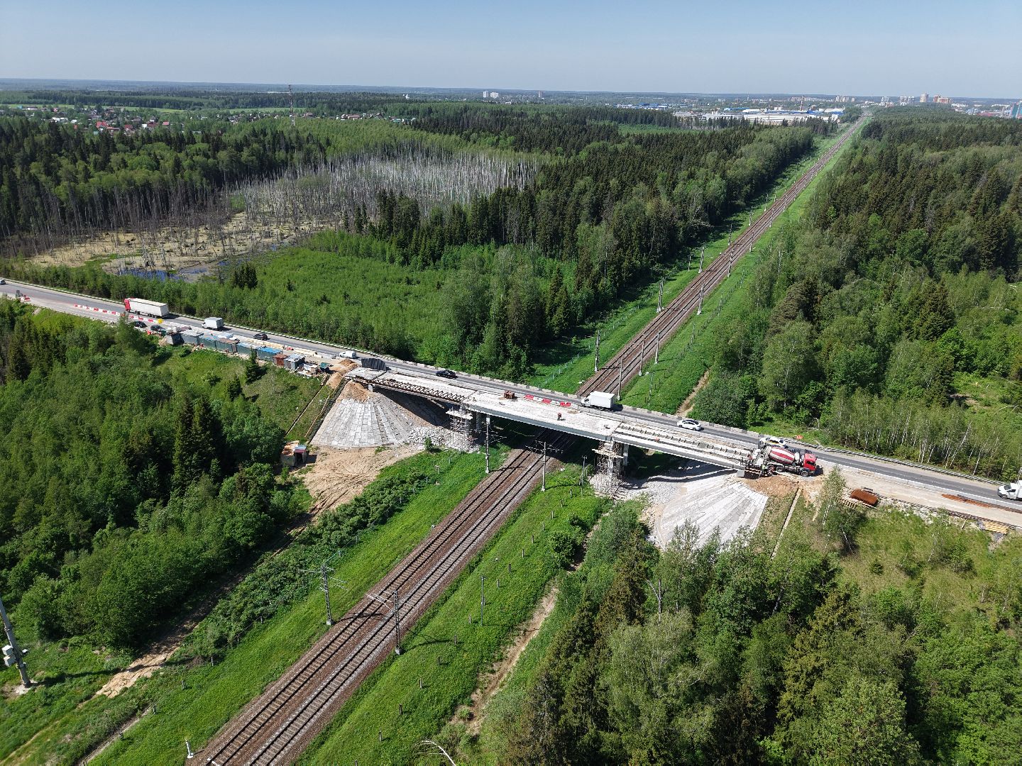видео с коптера,  ремонт путепровода, обуховское шоссе,