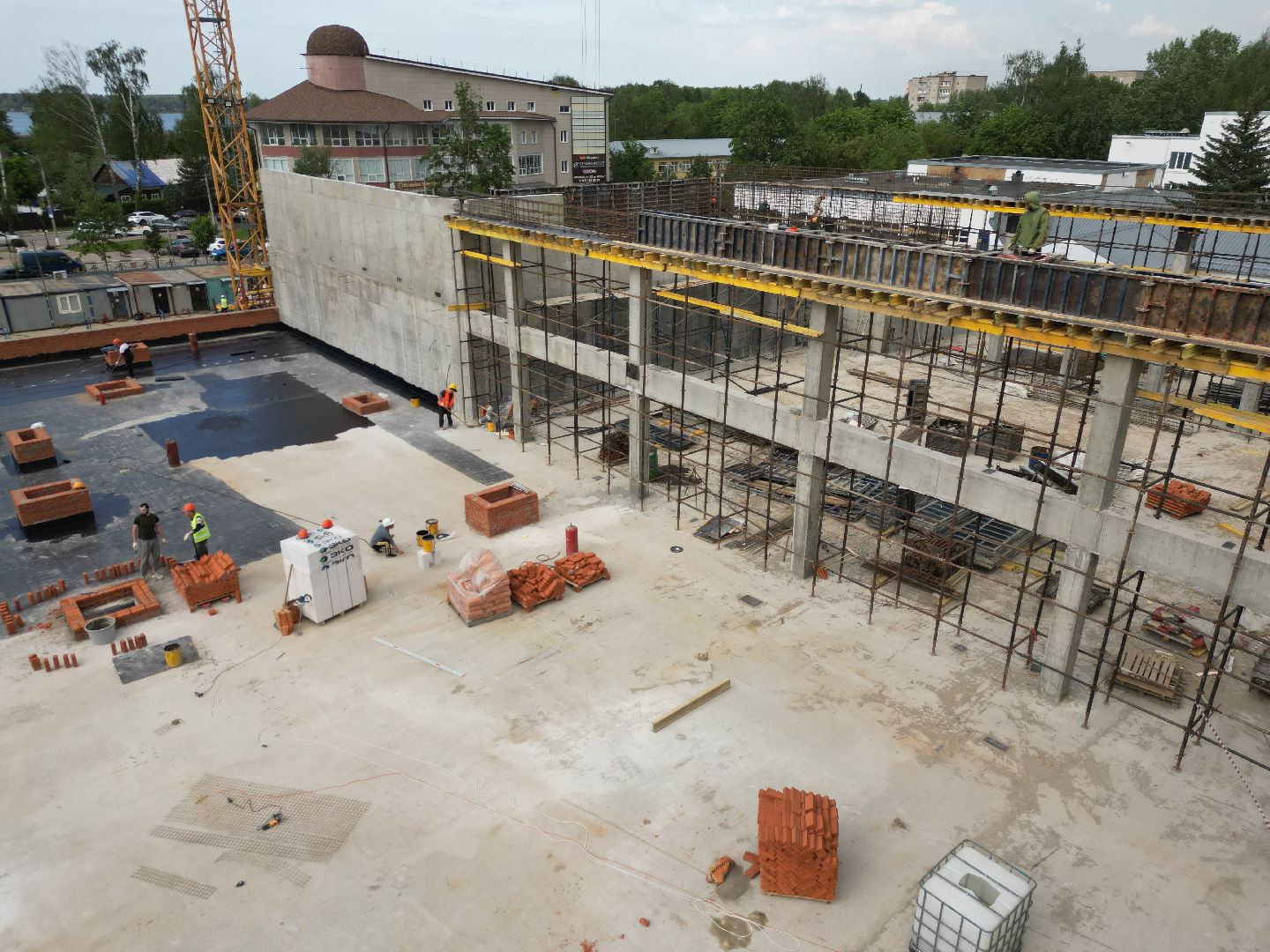 видео с коптера, гимназия 6 в солнечногорске,