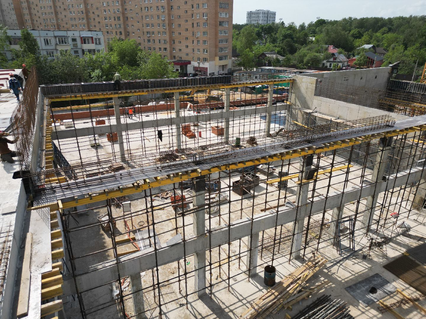 видео с коптера, гимназия 6 в солнечногорске,