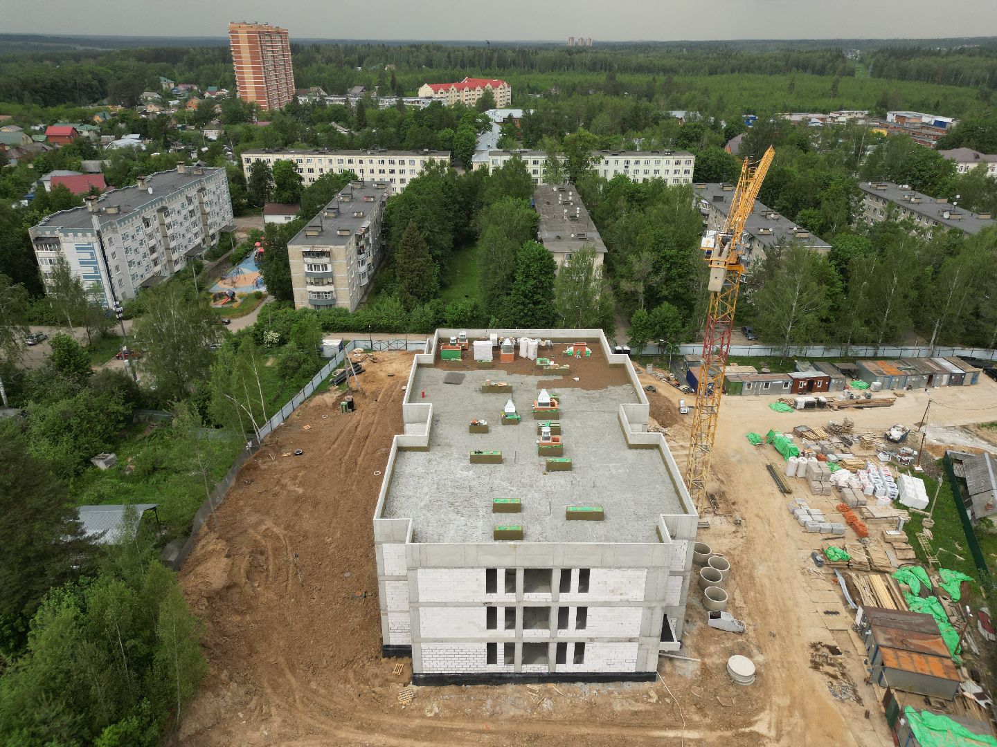 видео с коптера, детский сад в поварово,