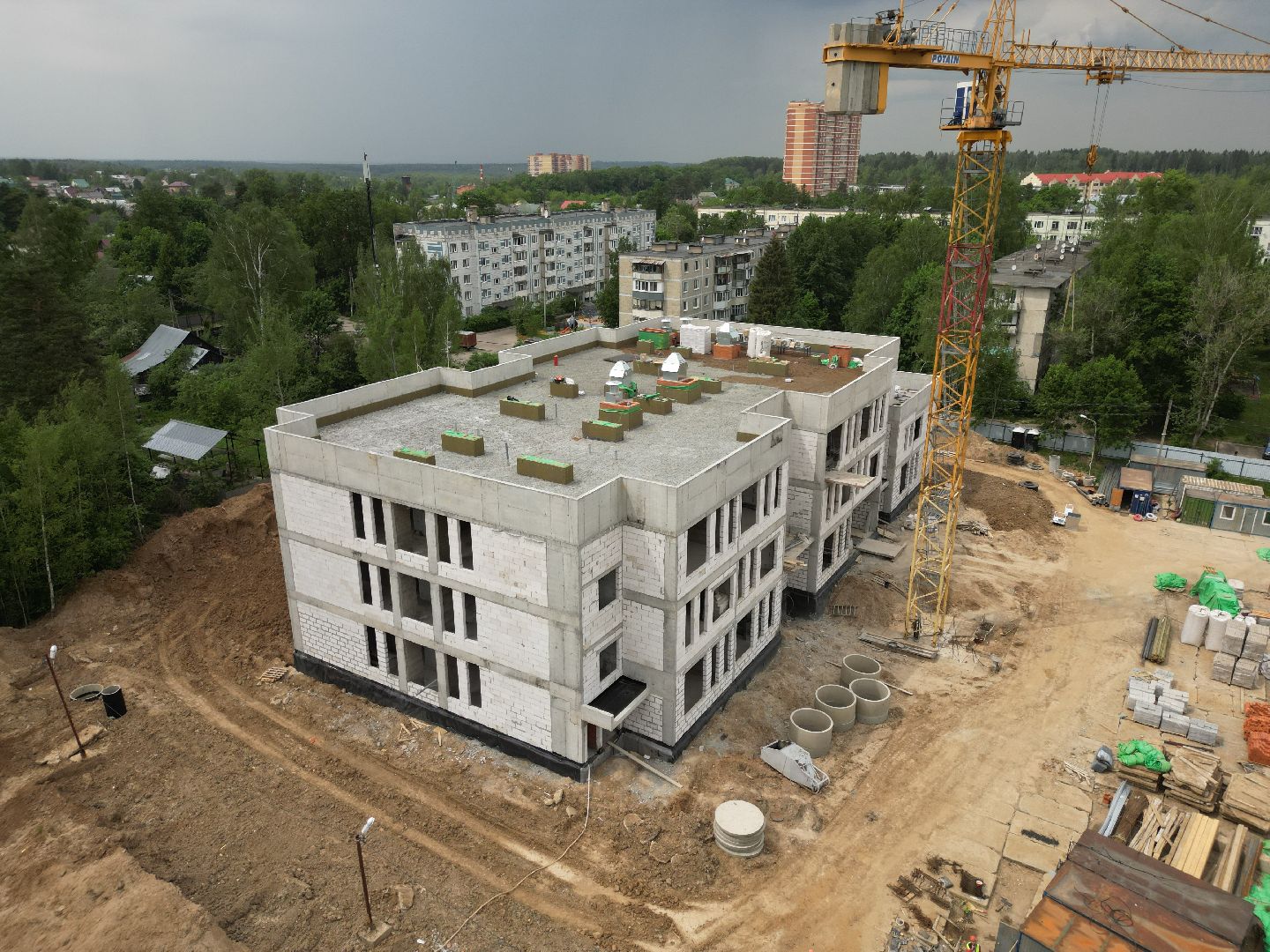 видео с коптера, детский сад в поварово,