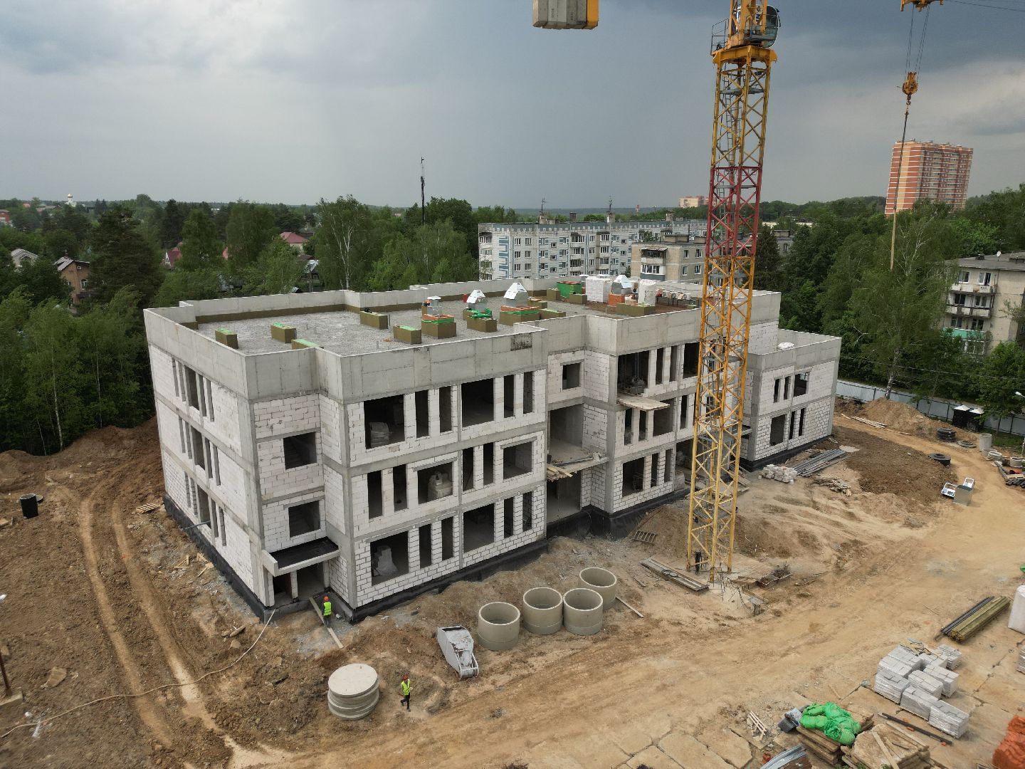 видео с коптера, детский сад в поварово,